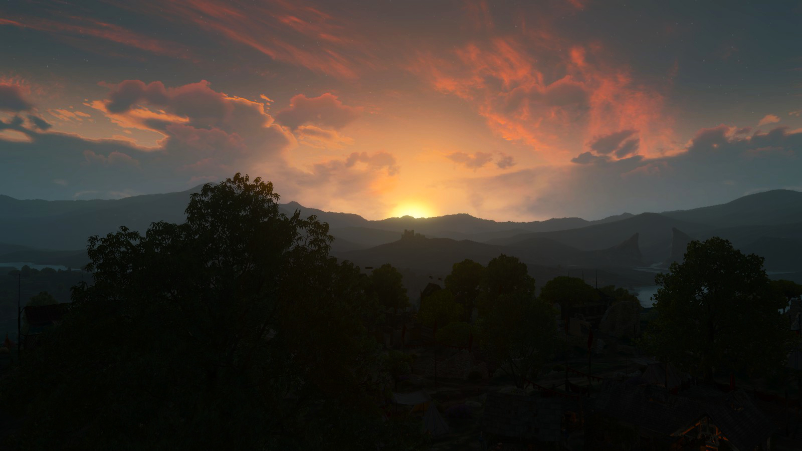 Free download wallpaper Sunset, Video Game, The Witcher 3: Wild Hunt on your PC desktop