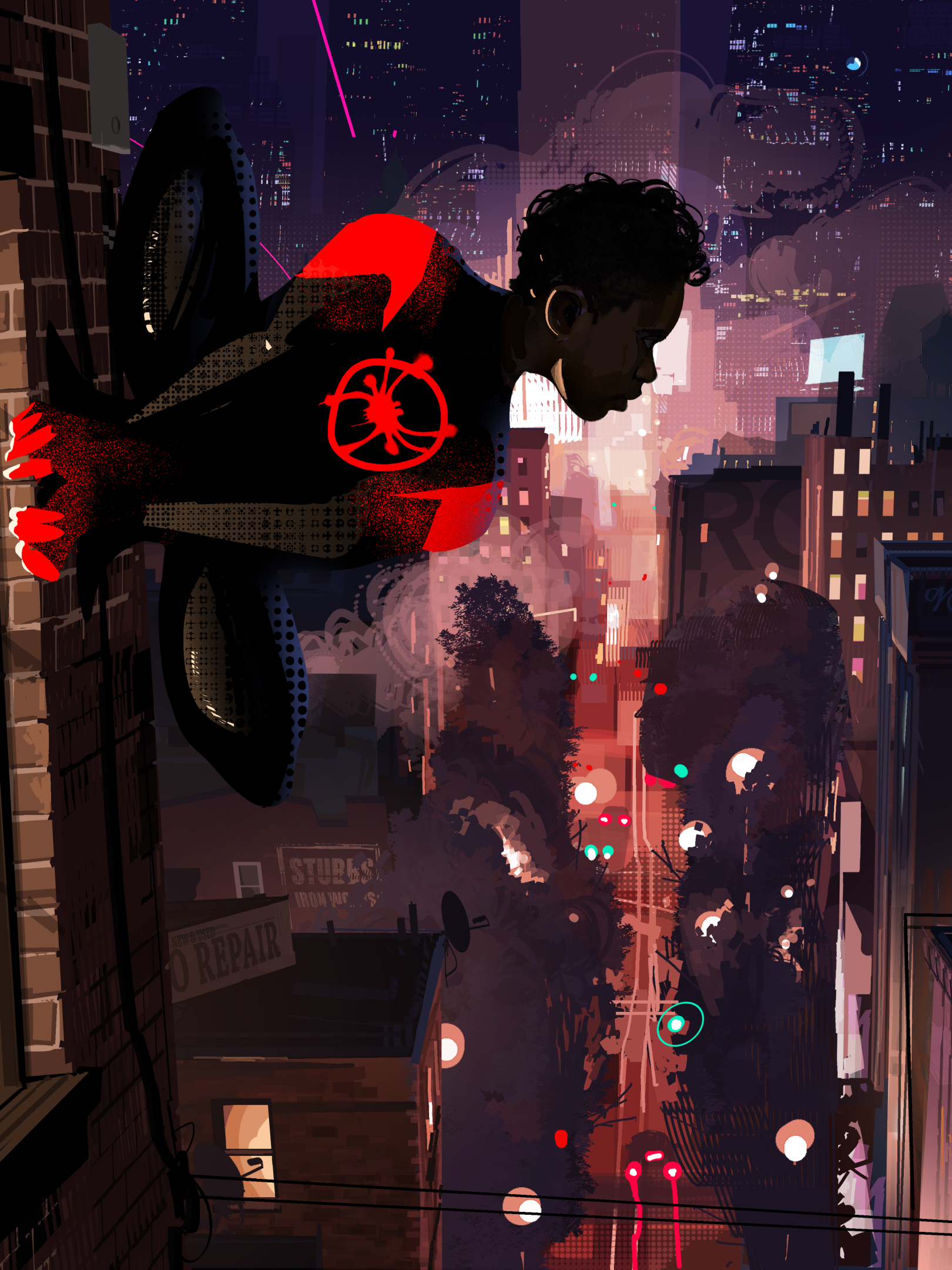 Download mobile wallpaper Spider Man, New York, Movie, Superhero, Miles Morales, Spider Man: Into The Spider Verse for free.