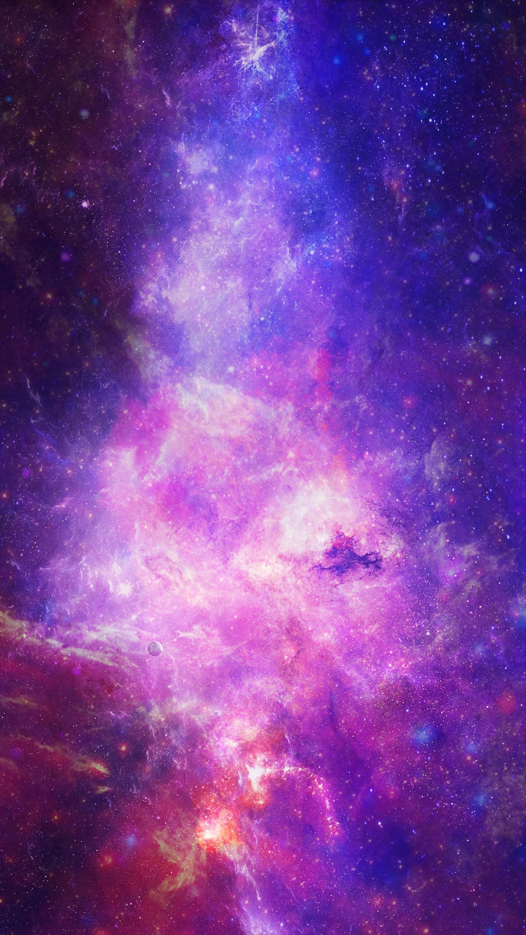 galaxy, universe, stars, bright, nebula, saturated