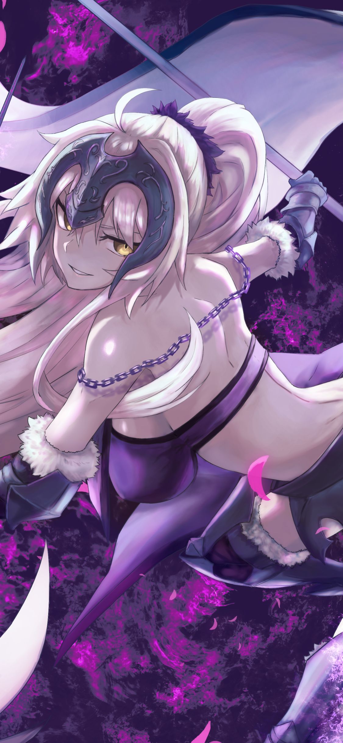 Download mobile wallpaper Anime, Yellow Eyes, Long Hair, White Hair, Fate (Series), Fate/grand Order, Jeanne D'arc Alter, Avenger (Fate/grand Order), Fate Series for free.