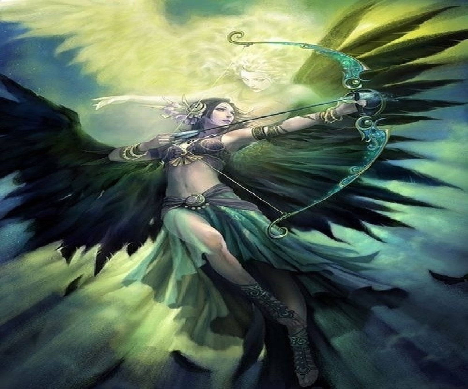Download mobile wallpaper Fantasy, Wings, Angel, Spirit, Archer for free.