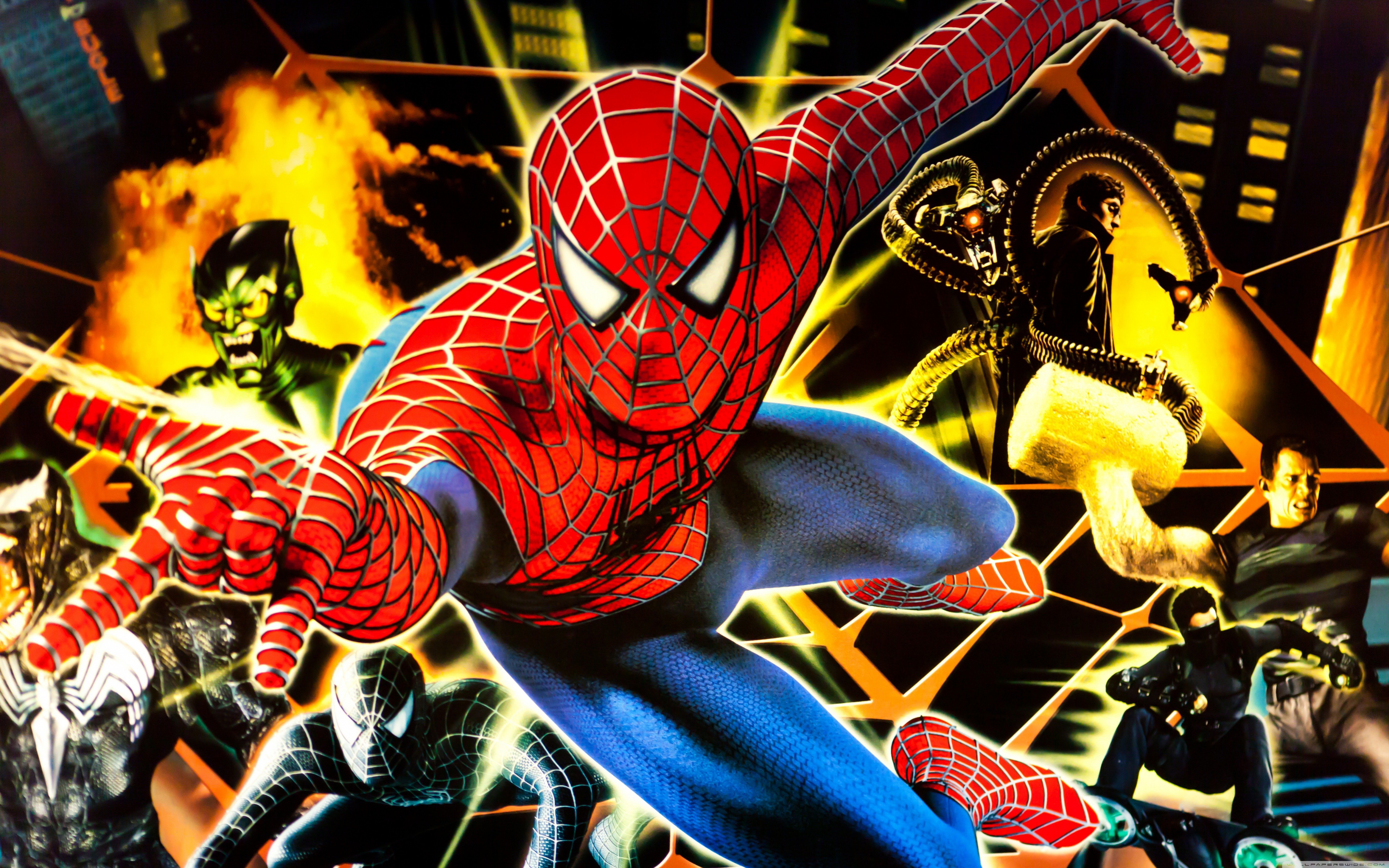 movie, spider man, doctor octopus, green goblin, sandman (marvel comics), venom