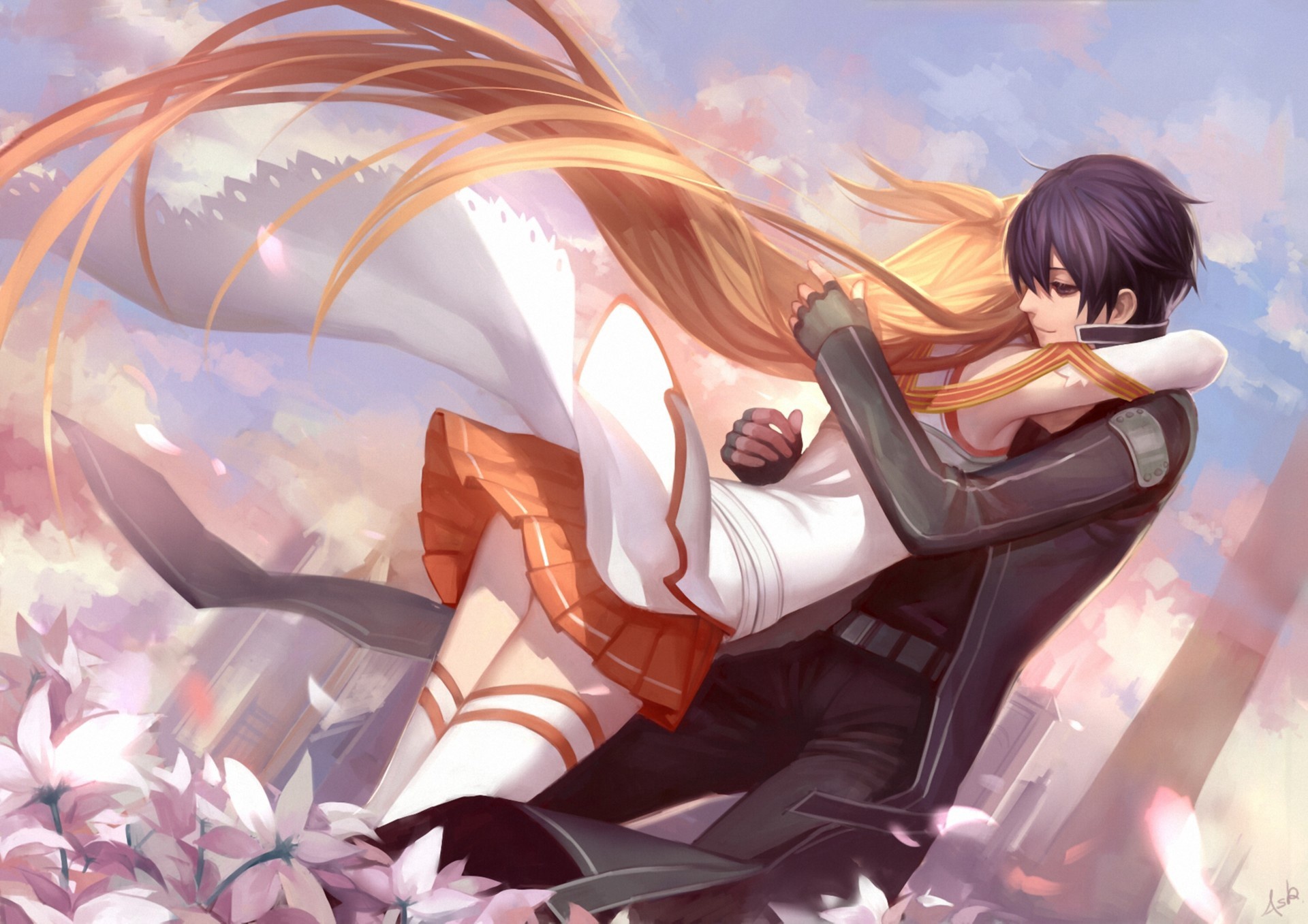 Free download wallpaper Anime, Sword Art Online, Asuna Yuuki, Kirito (Sword Art Online) on your PC desktop