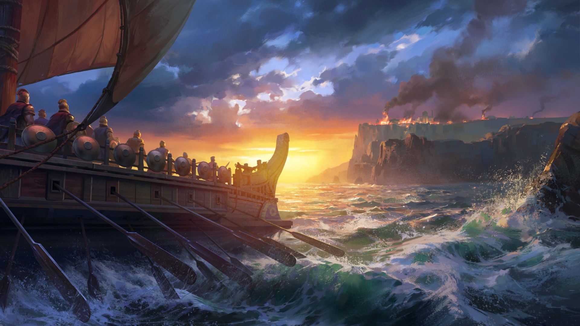 Laden Sie das Fantasie, Krieger, Schiff, Vikinger-Bild kostenlos auf Ihren PC-Desktop herunter