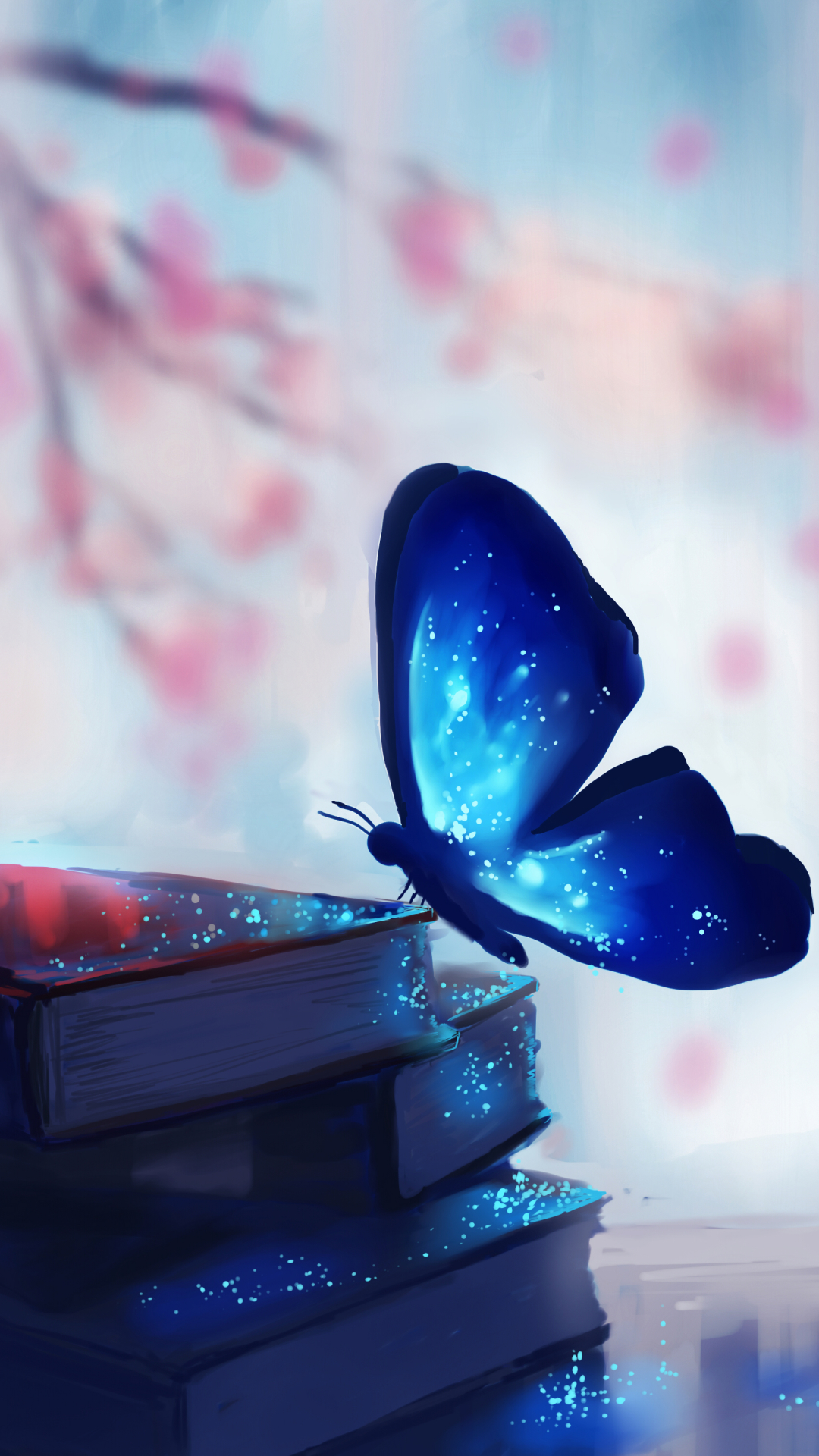 Download mobile wallpaper Fantasy, Butterfly, Book, Artistic, Glitter for free.