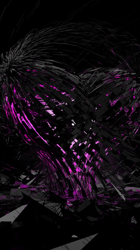 Descarga gratuita de fondo de pantalla para móvil de Violeta, 3D, Púrpura, Corazón, Artístico, Cgi.