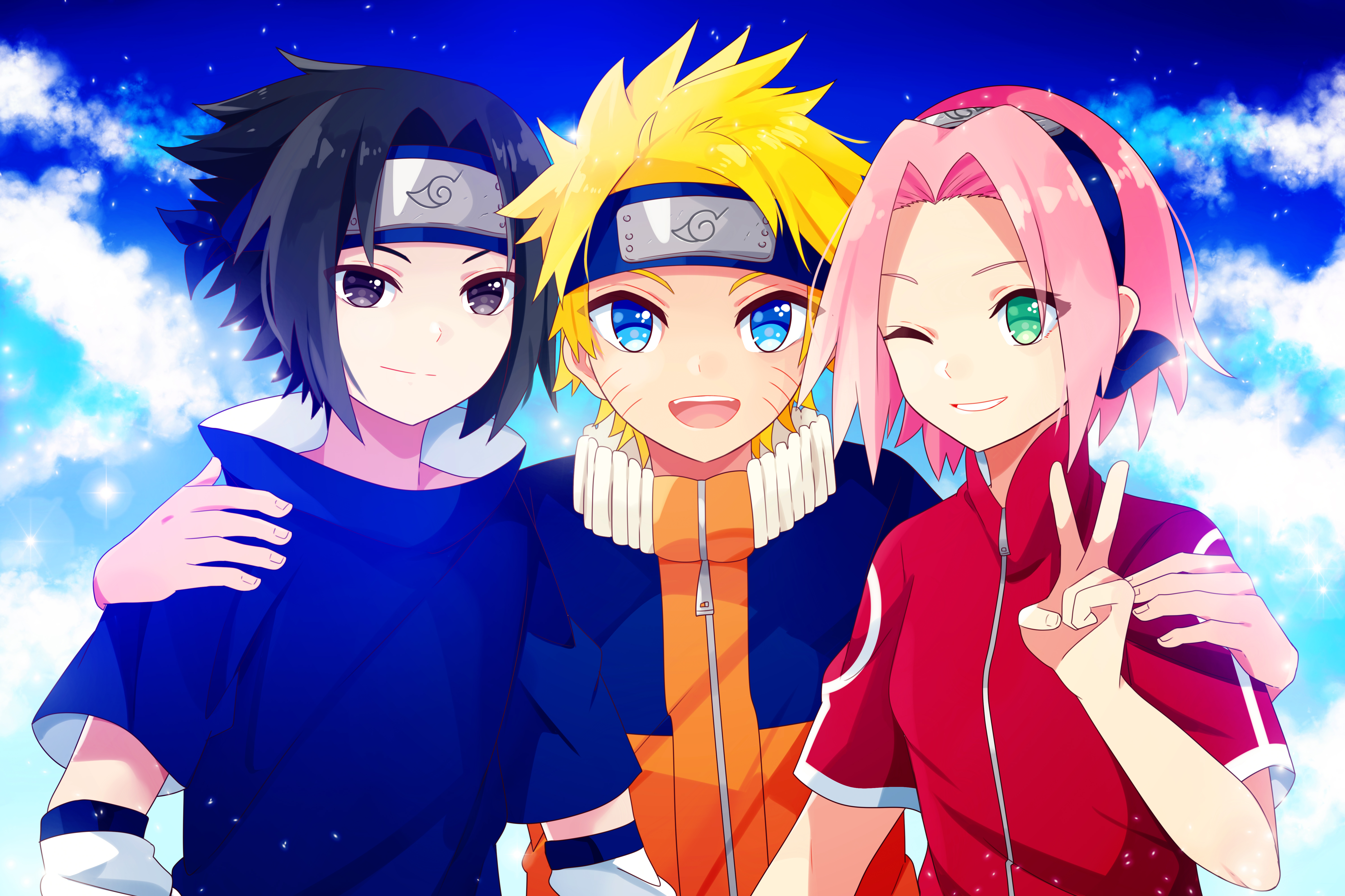 Download mobile wallpaper Anime, Naruto, Sasuke Uchiha, Sakura Haruno, Naruto Uzumaki for free.