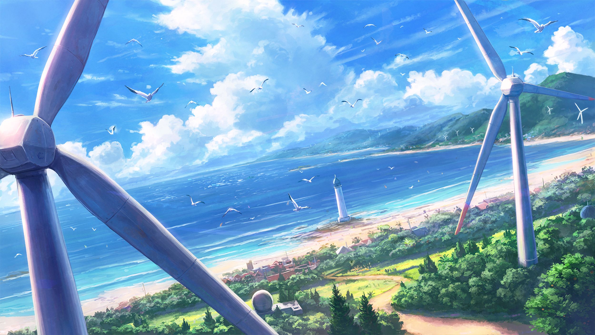 Download mobile wallpaper Anime, Beach for free.