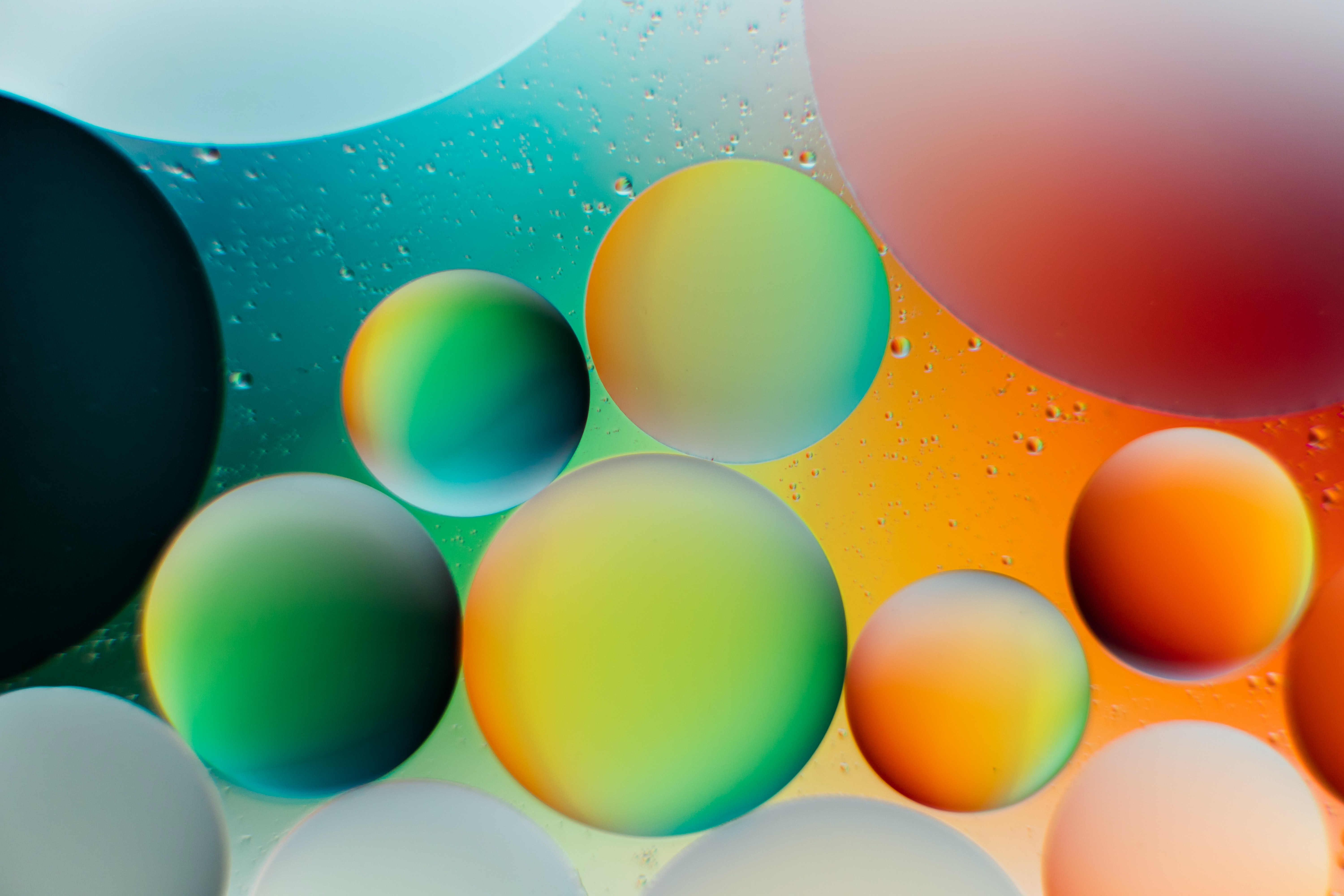 round, gradient, abstract, bubbles, circles