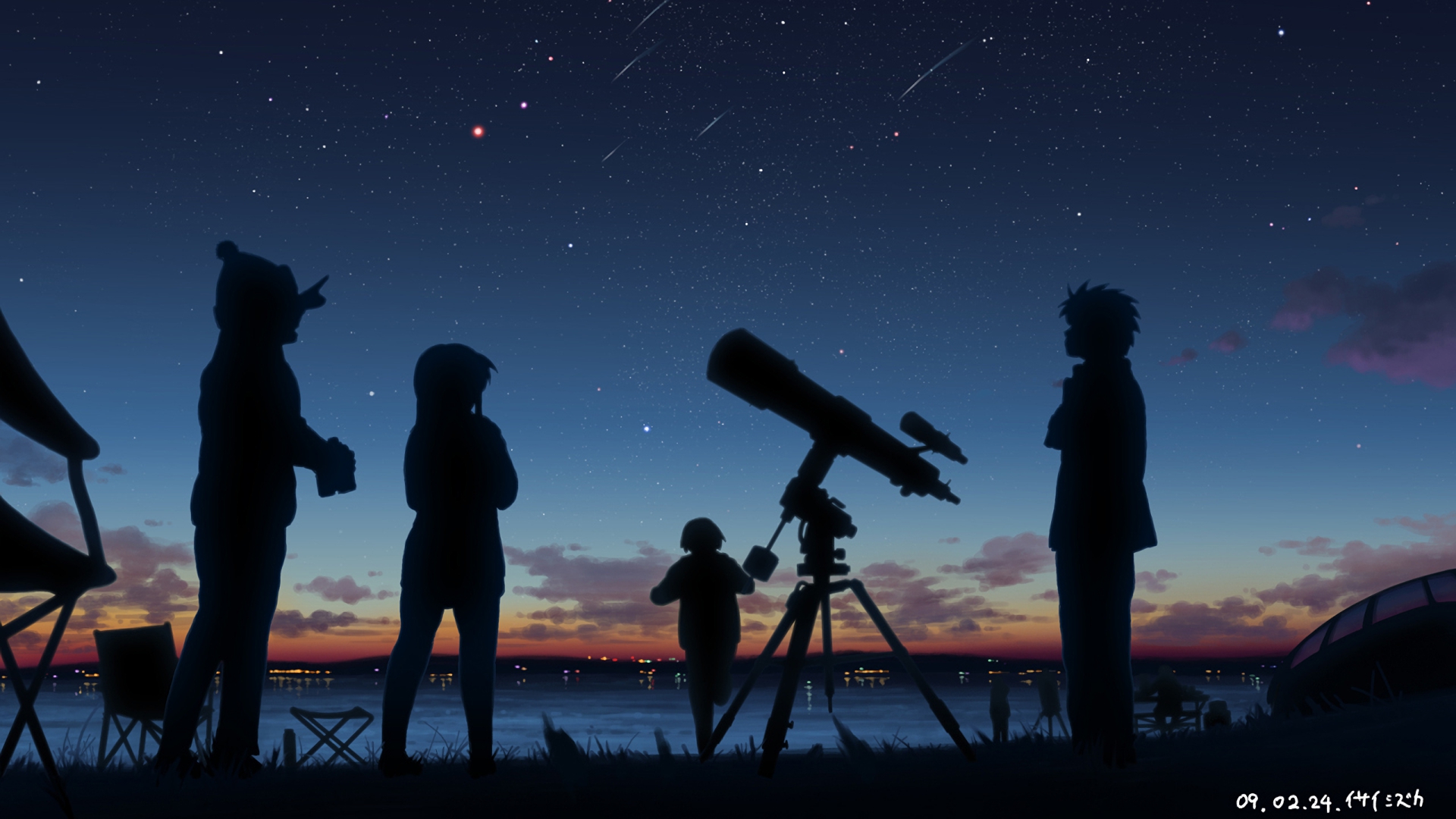 Download mobile wallpaper Anime, Telescope, Original for free.