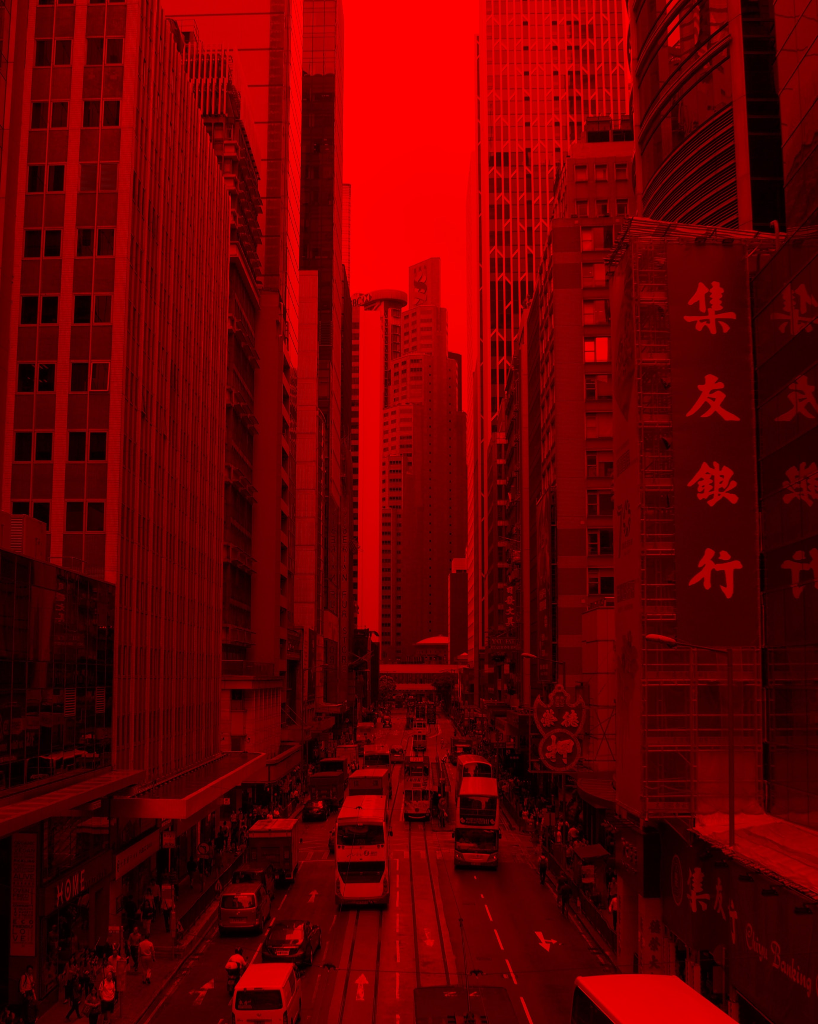 cities, red, city, building, effect, car road