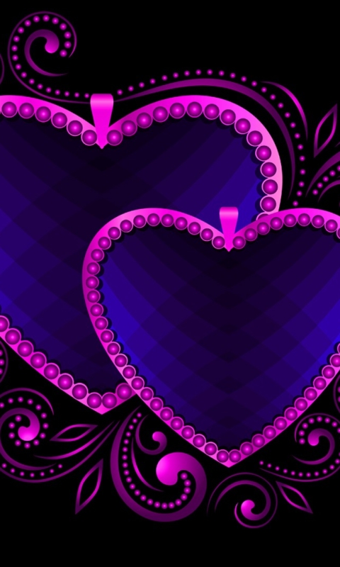 Download mobile wallpaper Purple, Heart, Artistic for free.