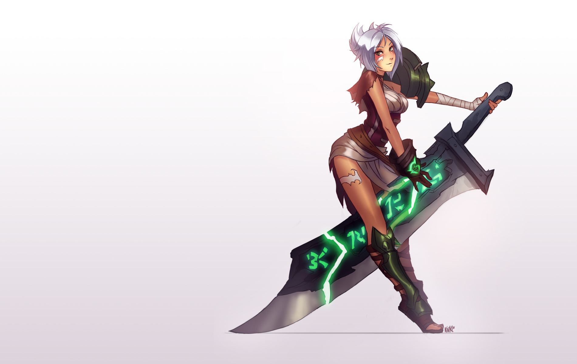 Download mobile wallpaper League Of Legends, Sword, Video Game, Riven (League Of Legends) for free.