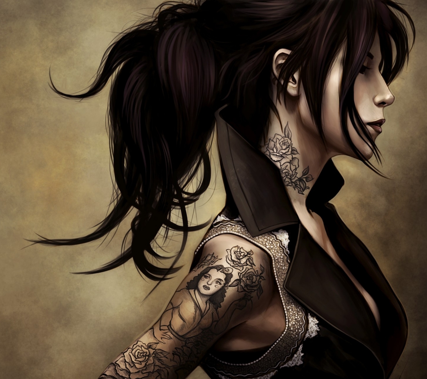 Free download wallpaper Gothic, Tattoo, Artistic, Women on your PC desktop