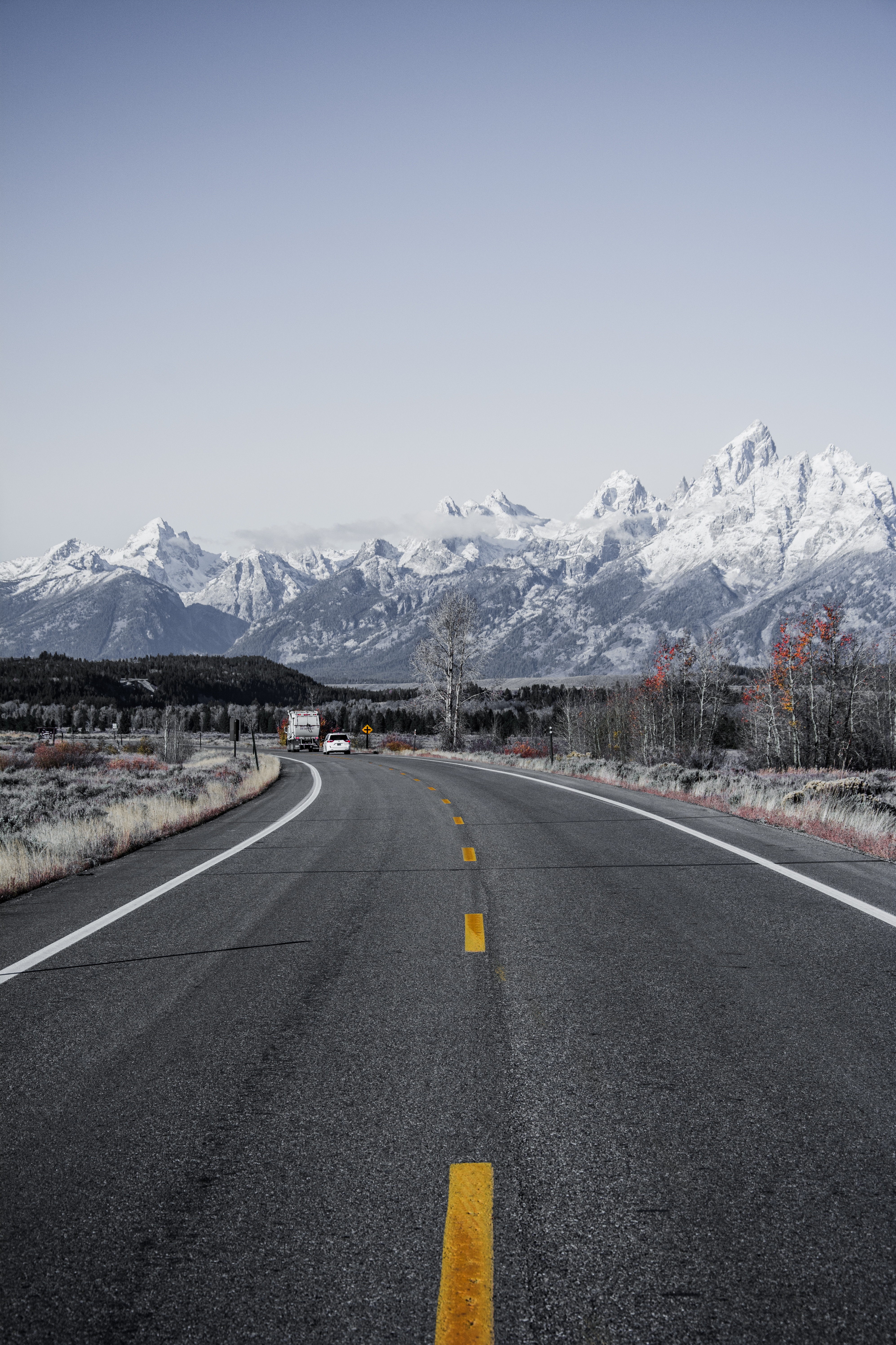 Téléchargez gratuitement l'image Route, Tourner, Wyoming, Nature, Tour, Asphalte, Montagnes sur le bureau de votre PC