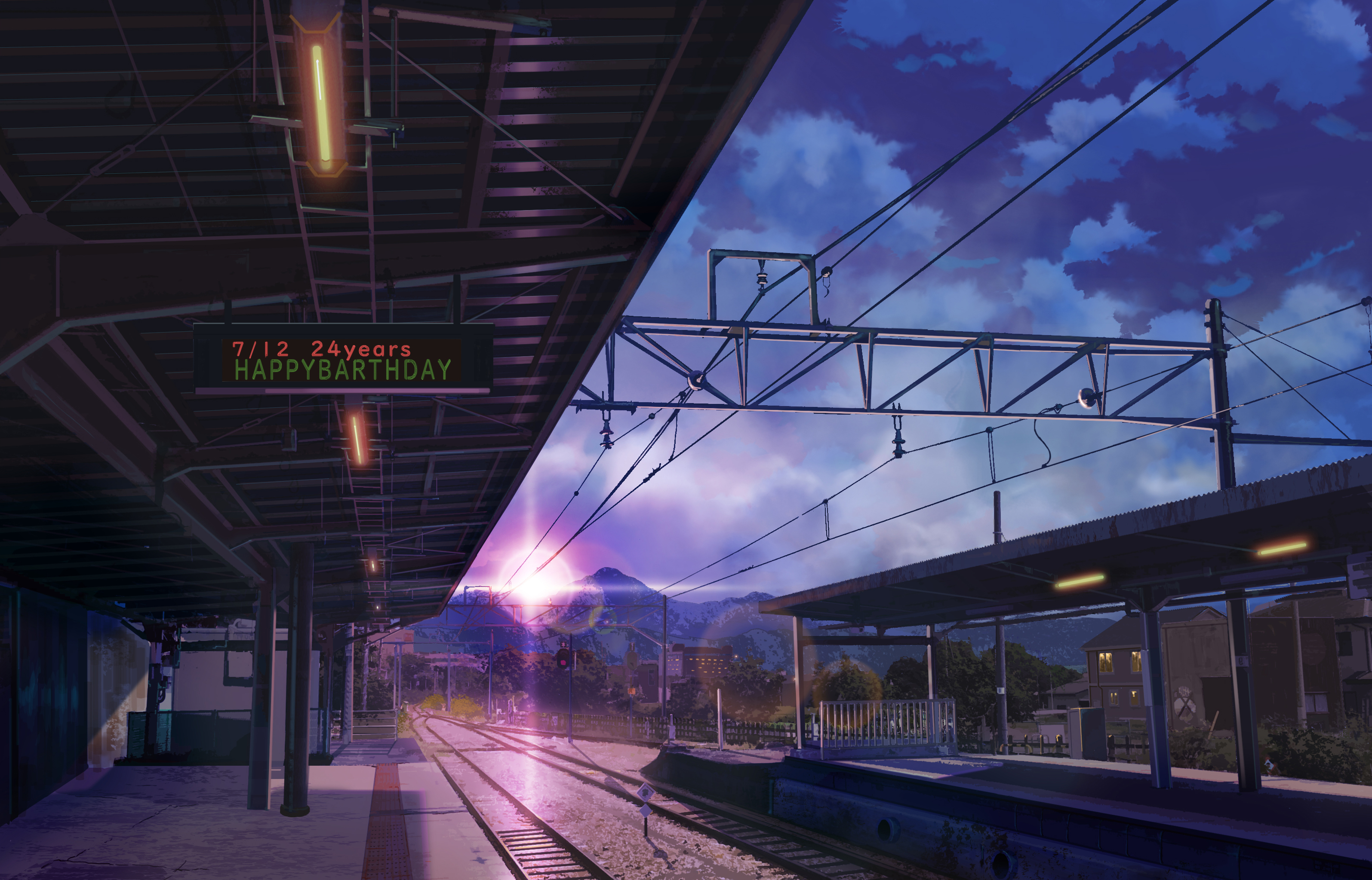 988489 скачать картинку железнодорожный вокзал, аниме - обои и заставки бесплатно