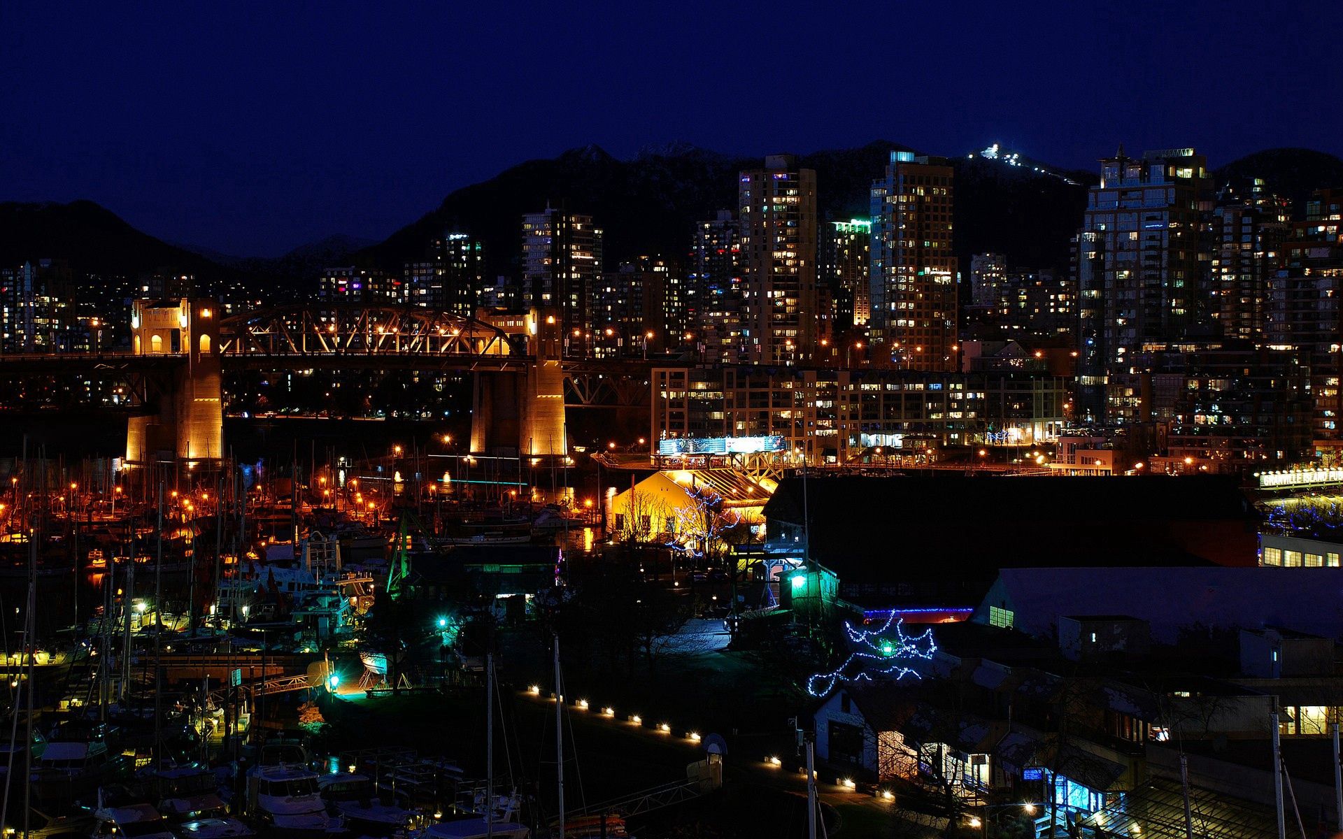 Download mobile wallpaper Cities, View From Above, City Lights, Canada for free.