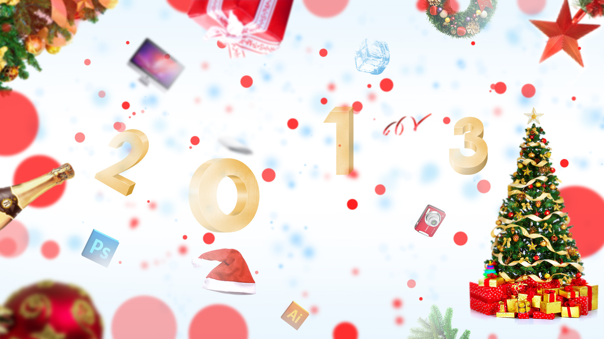 Laden Sie das Feiertage, Neujahr 2013-Bild kostenlos auf Ihren PC-Desktop herunter