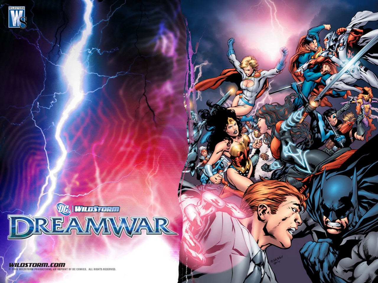 comics, dream war, batman, cyborg (dc comics), dick grayson, nightwing, power girl, starfire (dc comics), superman, wonder woman