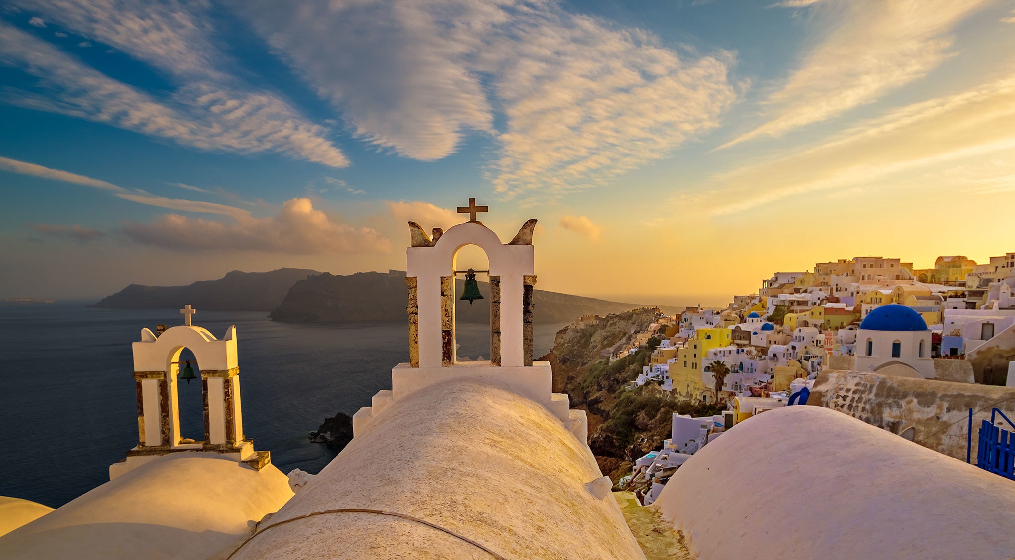 Descarga gratuita de fondo de pantalla para móvil de Iglesia, Grecia, Santorini, Iglesias, Religioso.