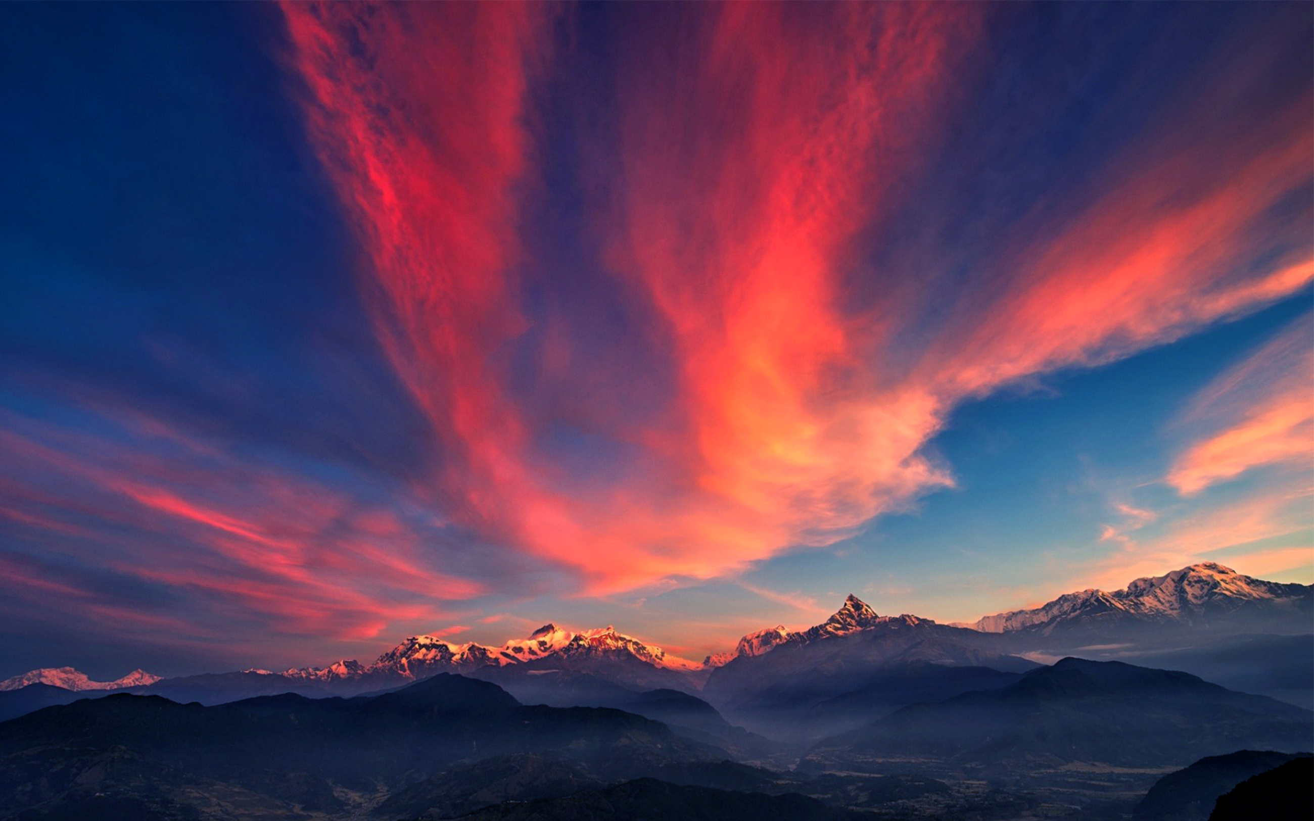 Скачать обои бесплатно Облака, Гора, Ландшафт, Земля/природа, Закат Солнца картинка на рабочий стол ПК