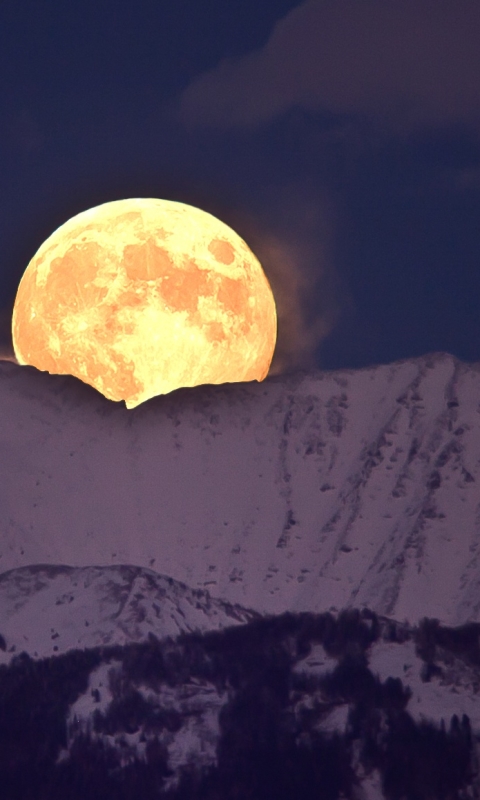 Baixar papel de parede para celular de Noite, Lua, Montanha, Terra/natureza gratuito.