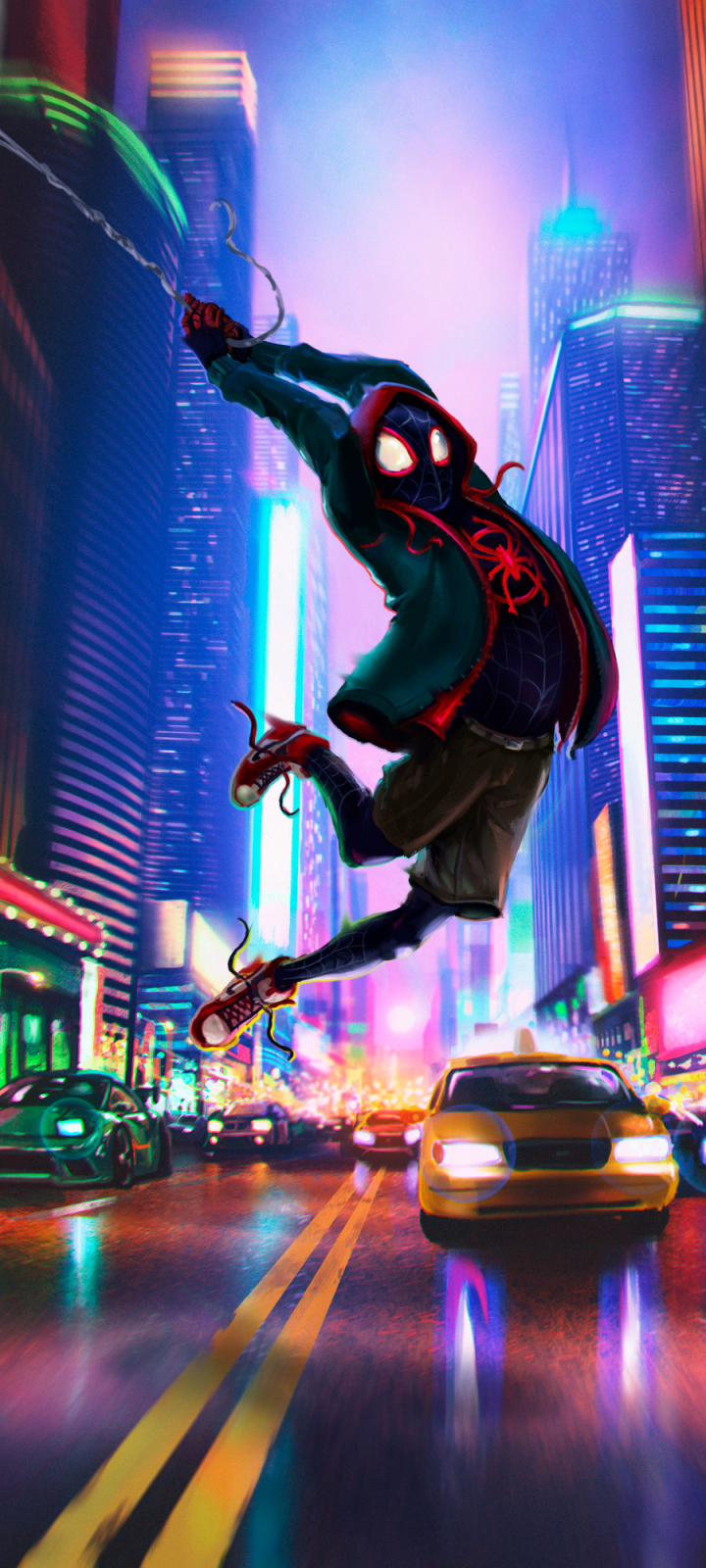 Handy-Wallpaper Filme, Spider Man, Meilen Morales, Spider Man: A New Universe kostenlos herunterladen.