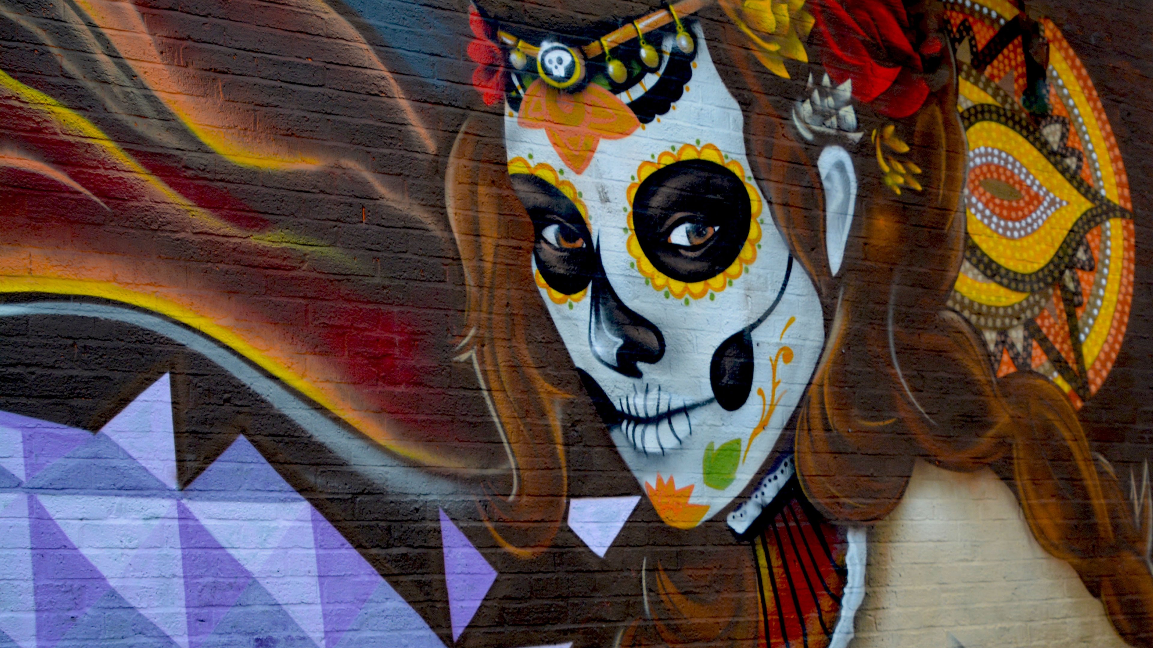 Download mobile wallpaper Colorful, Graffiti, Artistic, Sugar Skull for free.