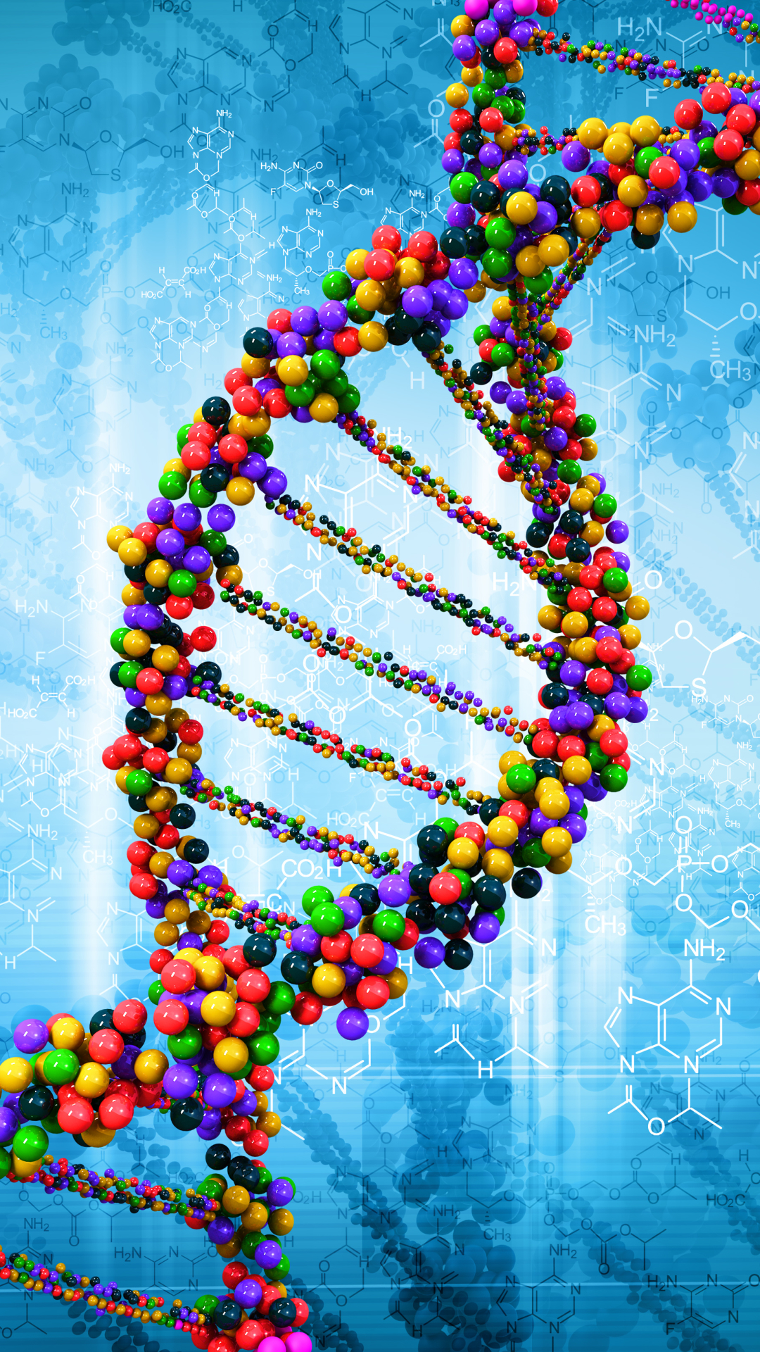 artistic, dna structure, colors, molecule, colorful cell phone wallpapers