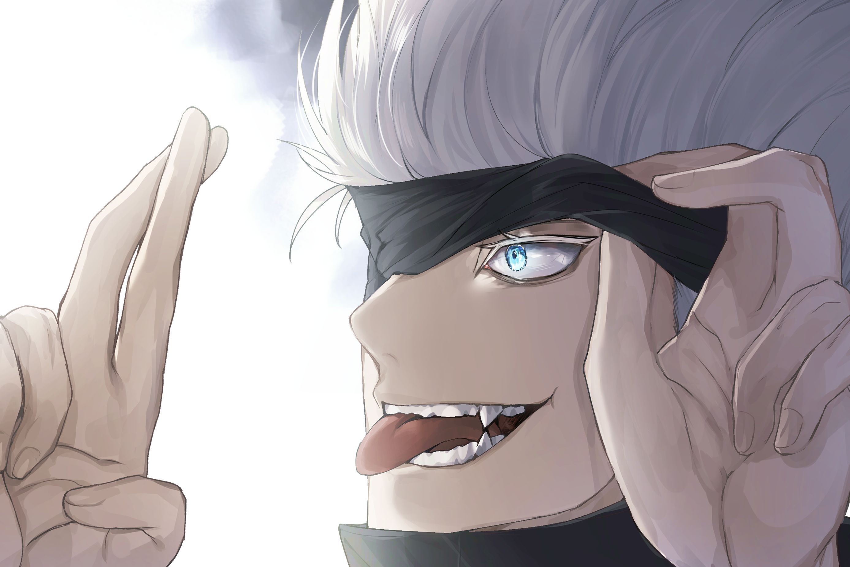 Download mobile wallpaper Anime, Blue Eyes, White Hair, Satoru Gojo, Jujutsu Kaisen for free.