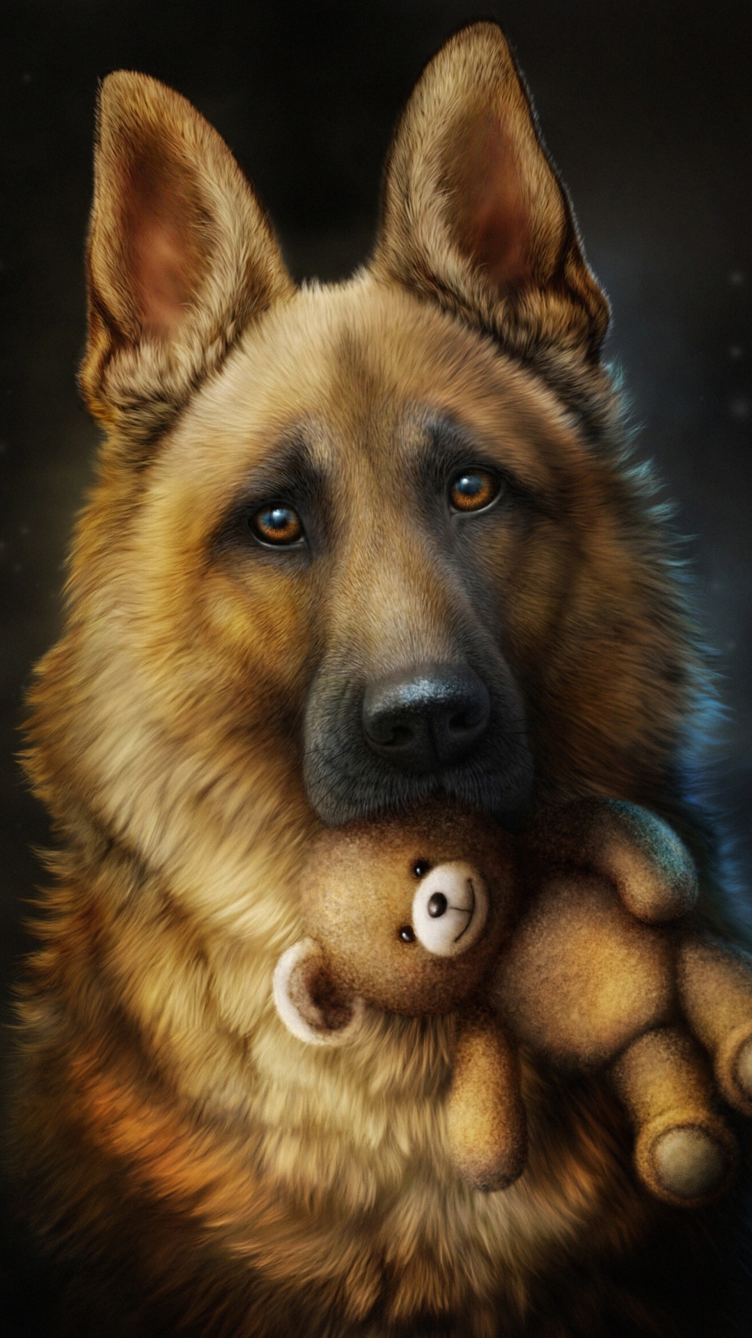 Download mobile wallpaper Dogs, Animal, Face, German Shepherd for free.