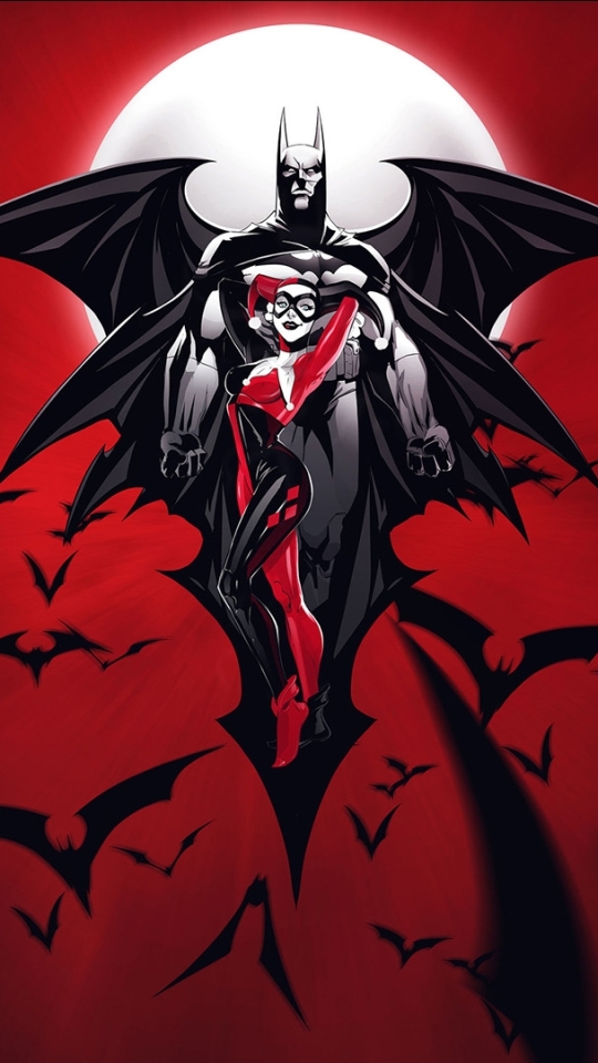 Descarga gratuita de fondo de pantalla para móvil de Historietas, The Batman, Harley Quinn, Hombre Murciélago.