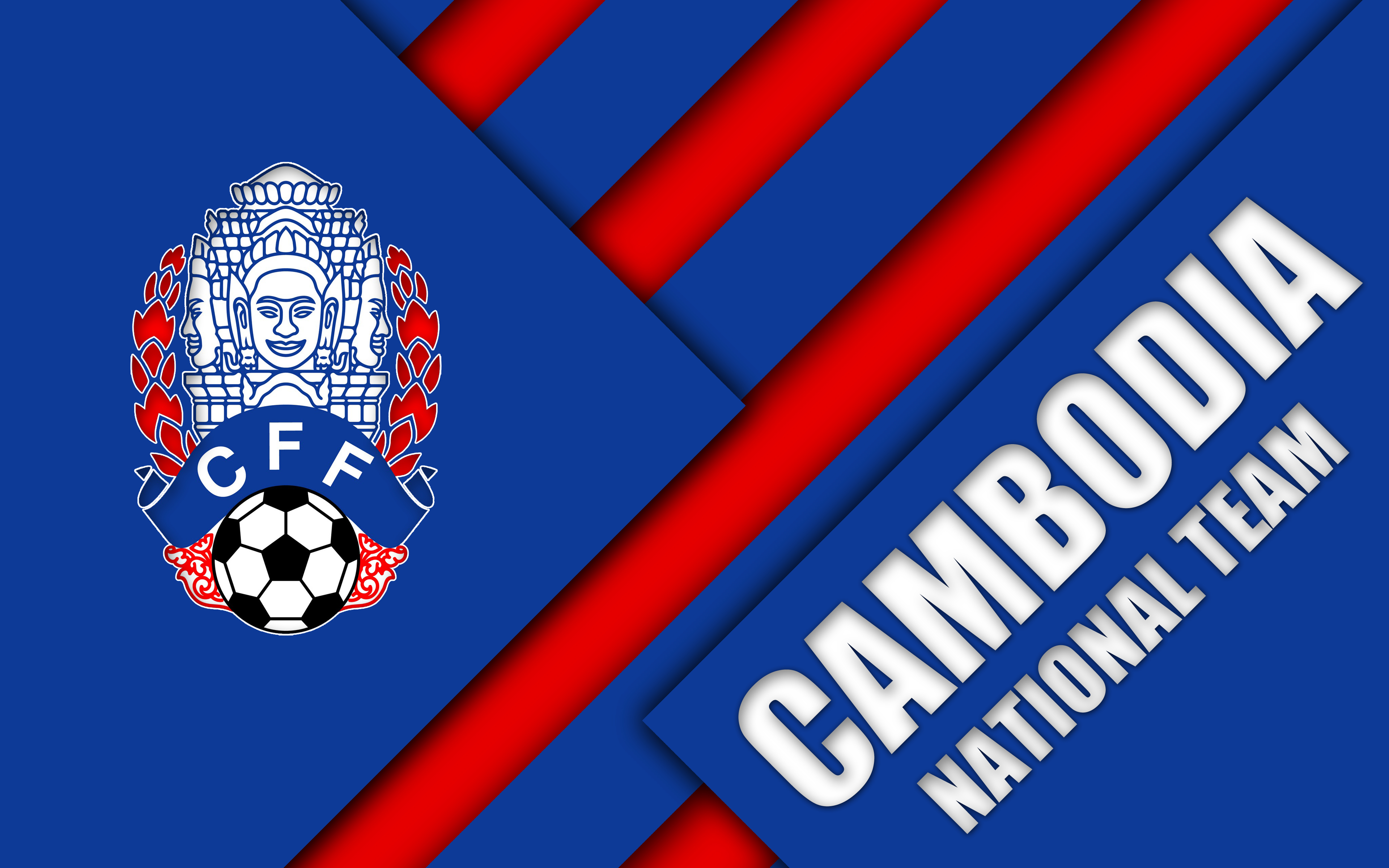 451573 скачать обои виды спорта, сборная камбоджи по футболу, камбоджа, эмблема, лого, футбол, футбольный - заставки и картинки бесплатно