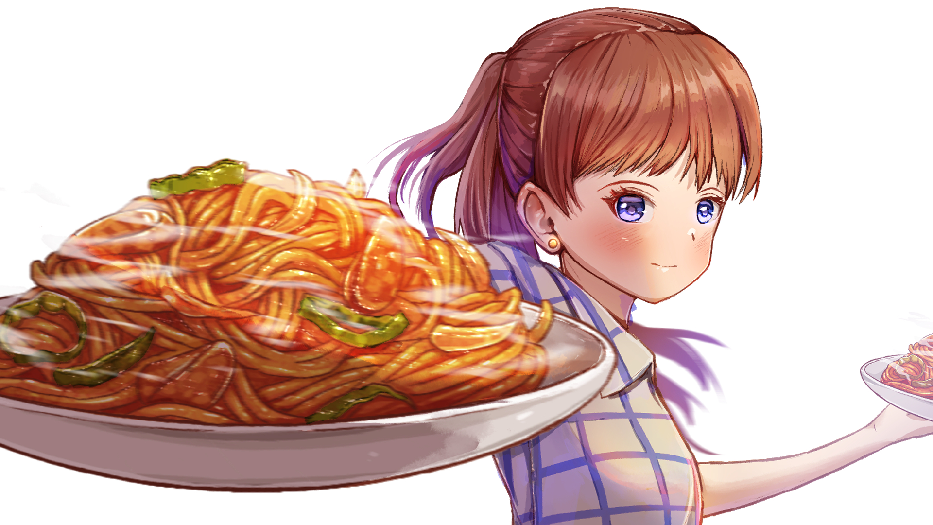 Free download wallpaper Anime, Girl, Pasta on your PC desktop