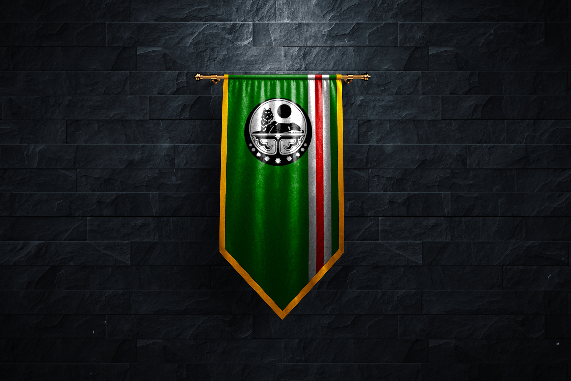 Laden Sie Flagge Von Tschetschenien HD-Desktop-Hintergründe herunter