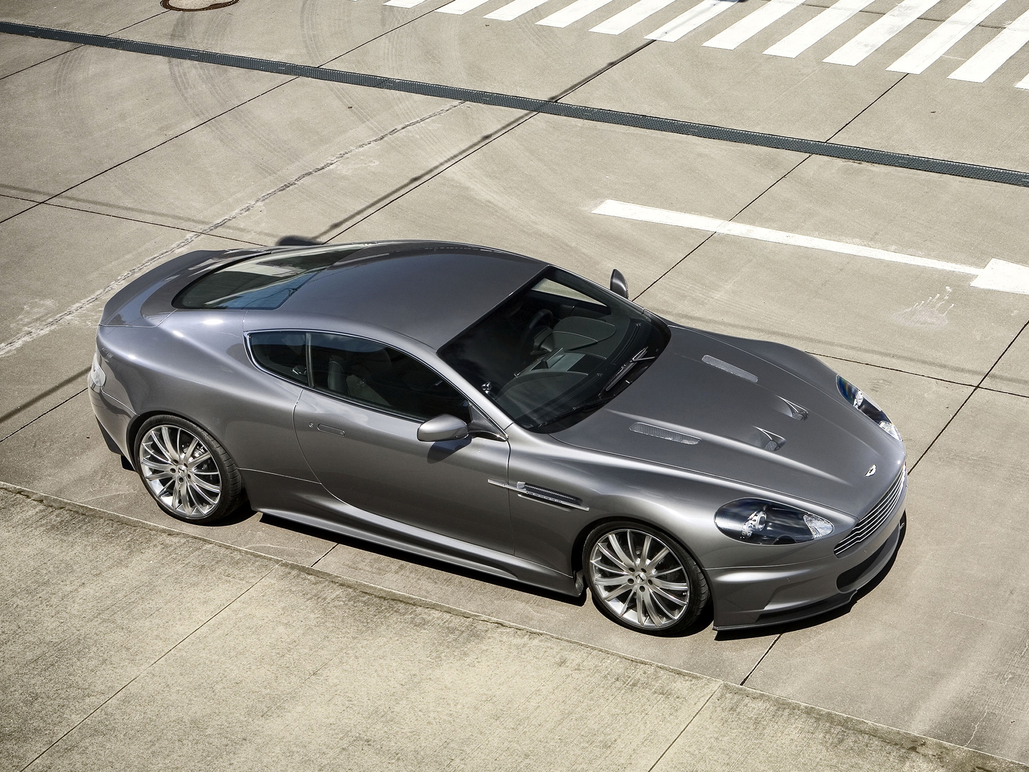 asphalt, aston martin, cars, view from above, grey, style, dbs, 2009 4K Ultra