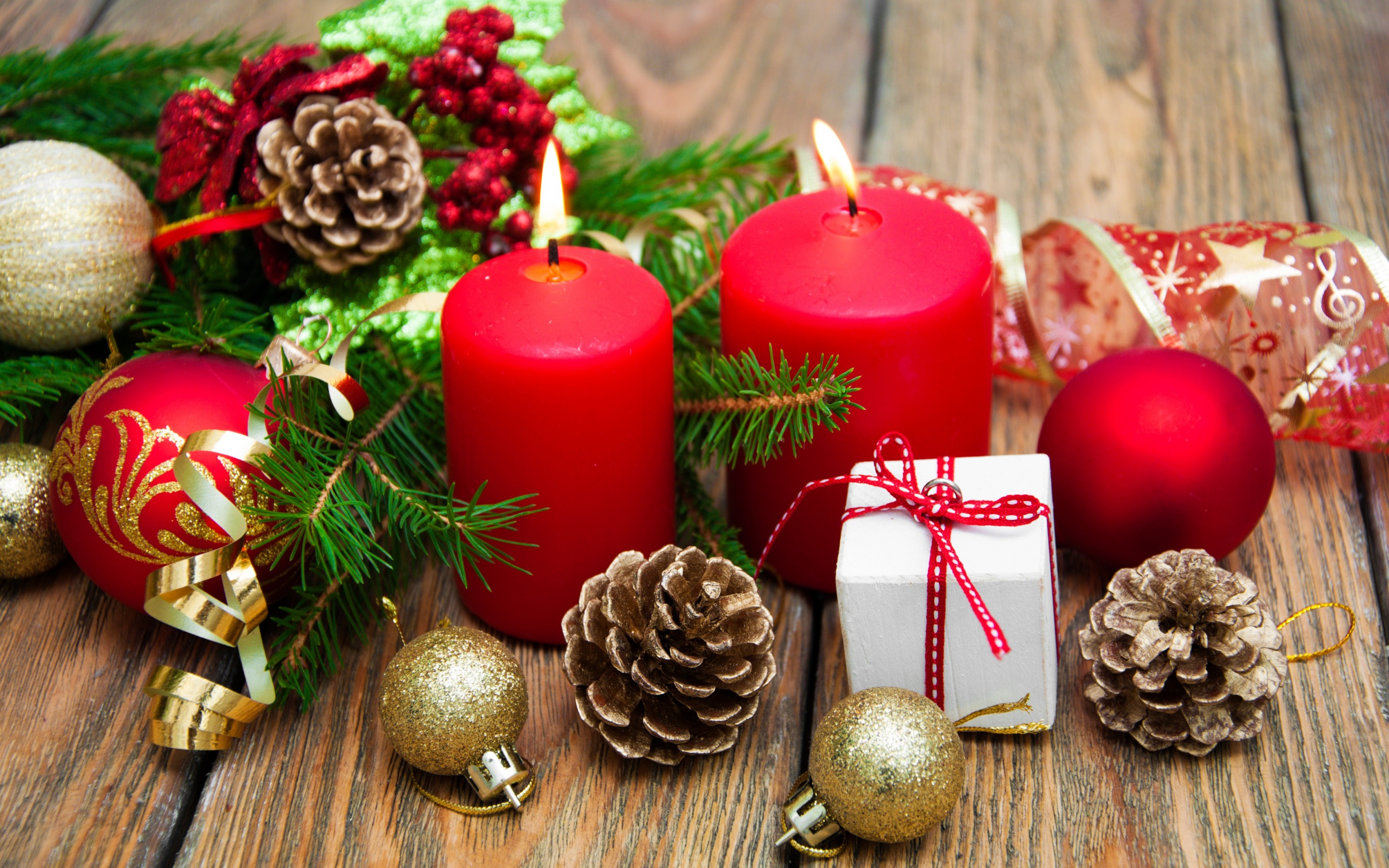 Download mobile wallpaper Christmas, Holiday, Decoration, Candle for free.