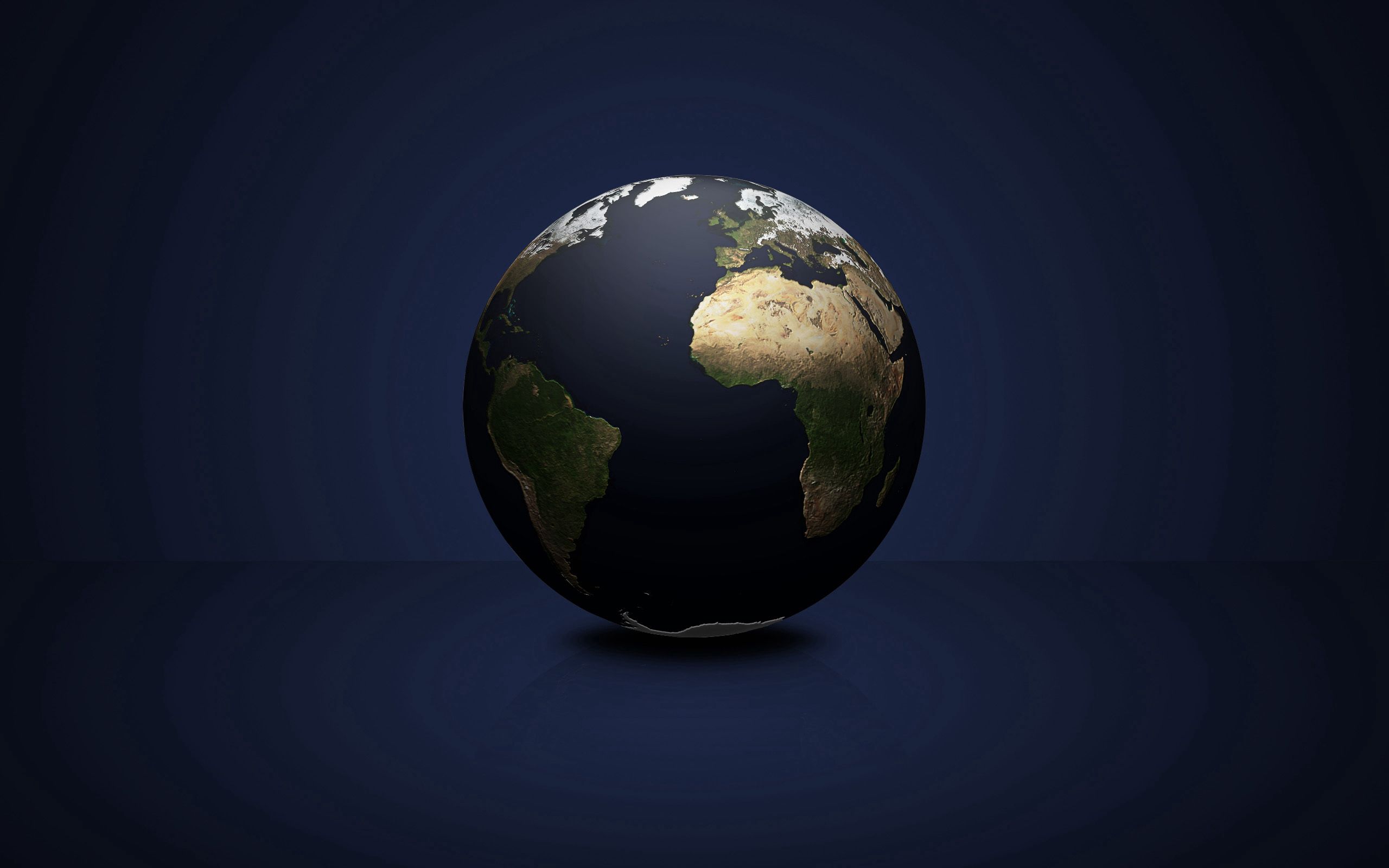 ball, dark background, 3d, continents, planet