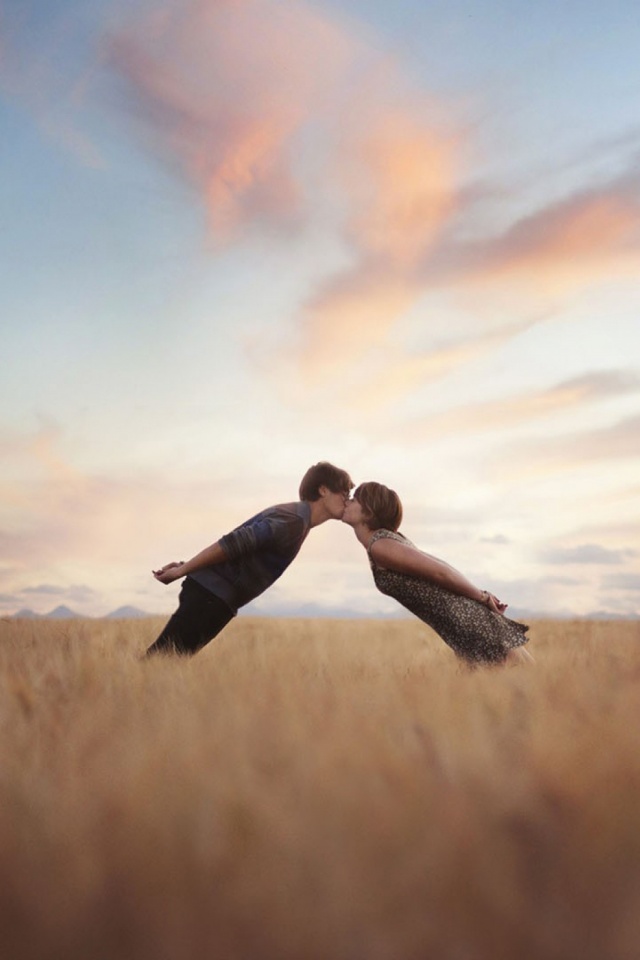 Download mobile wallpaper Love, Couple, Field, Kiss, Photography for free.