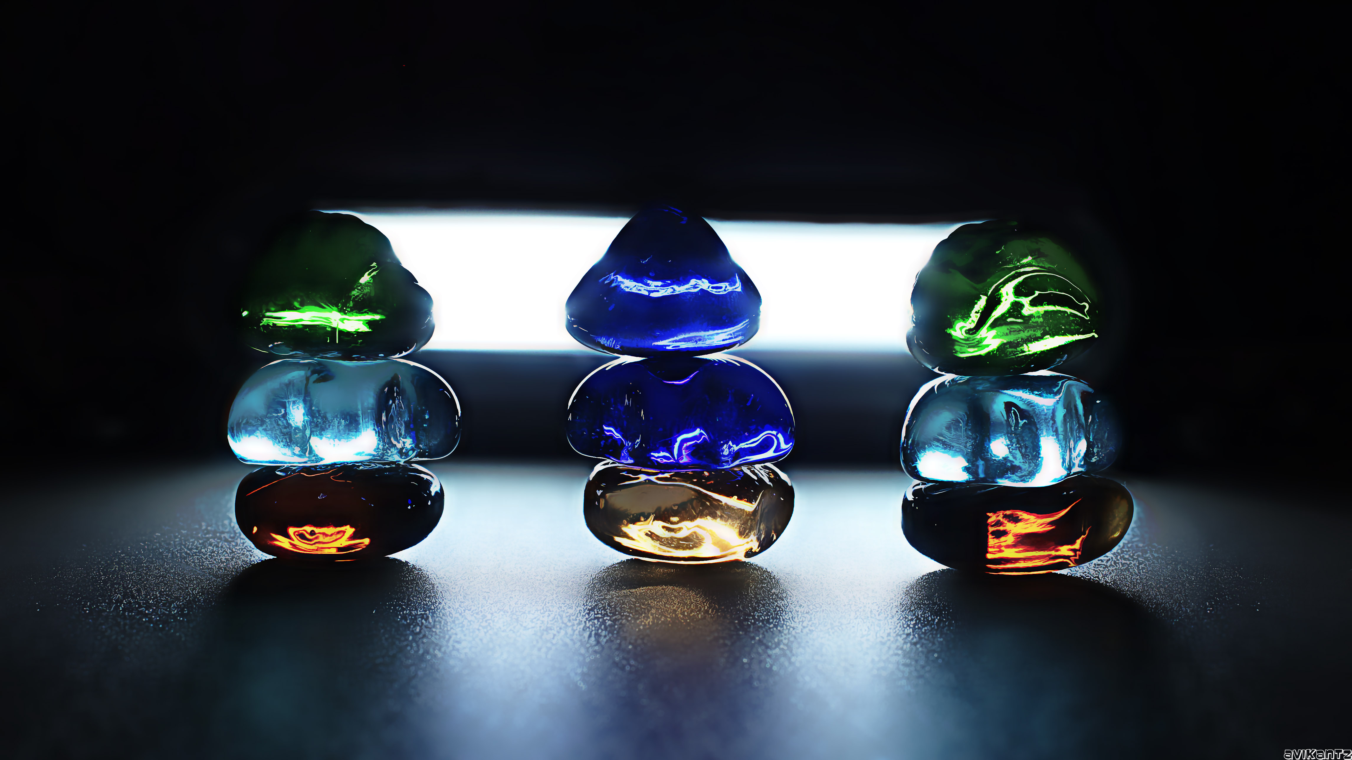 artistic, crystal, amber, blue, cyan, emerald, light