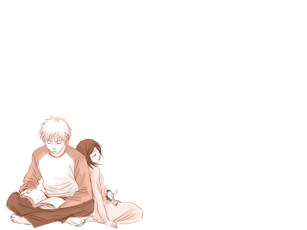 Handy-Wallpaper Bleach, Rukia Kuchiki, Animes, Ichigo Kurosaki kostenlos herunterladen.