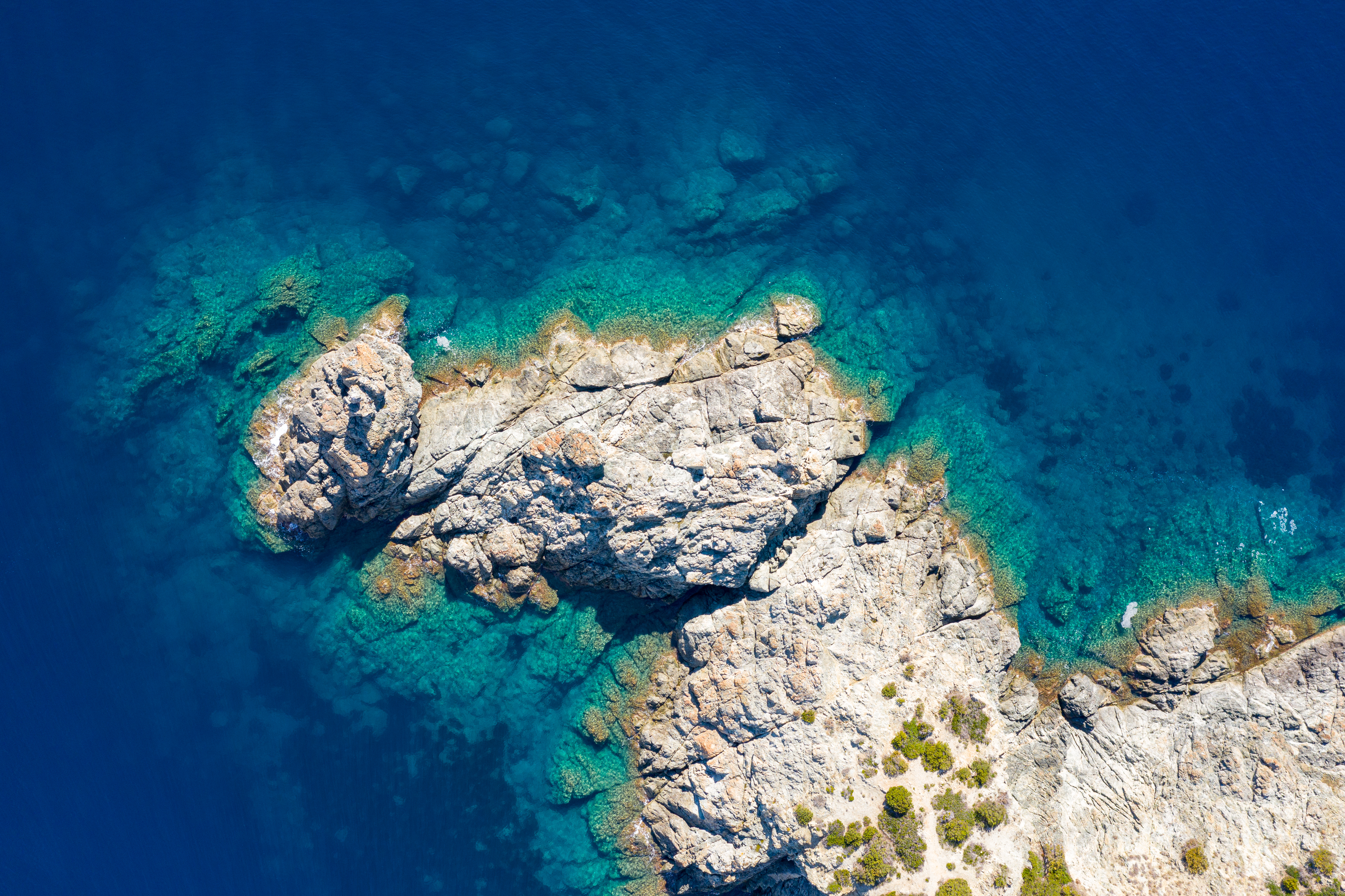 Free download wallpaper Water, Sea, Rocks, View From Above, Nature, Island on your PC desktop