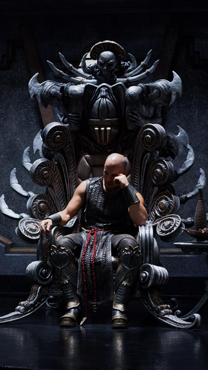 Download mobile wallpaper Vin Diesel, Movie, Throne, Riddick for free.