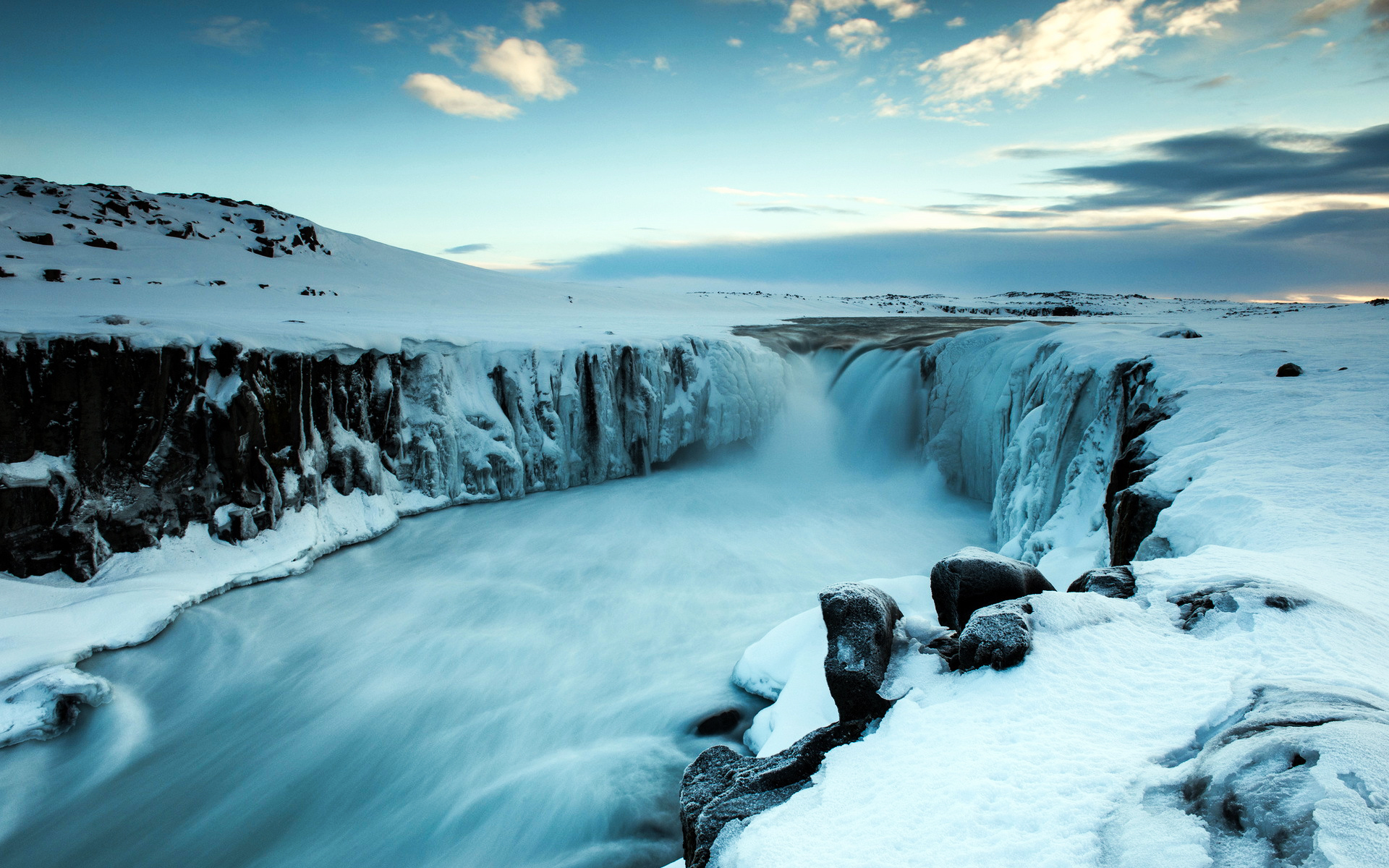 earth, goðafoss, ice, iceland, snow, waterfall, winter, waterfalls