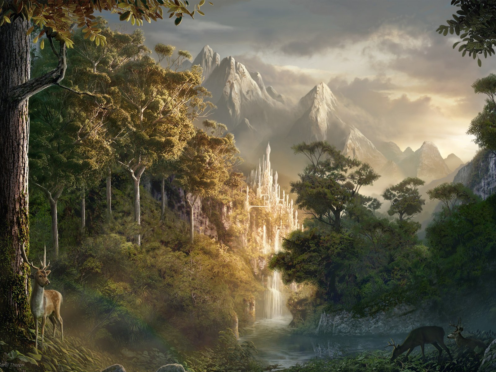Free download wallpaper Landscape, Trees, Mountains on your PC desktop