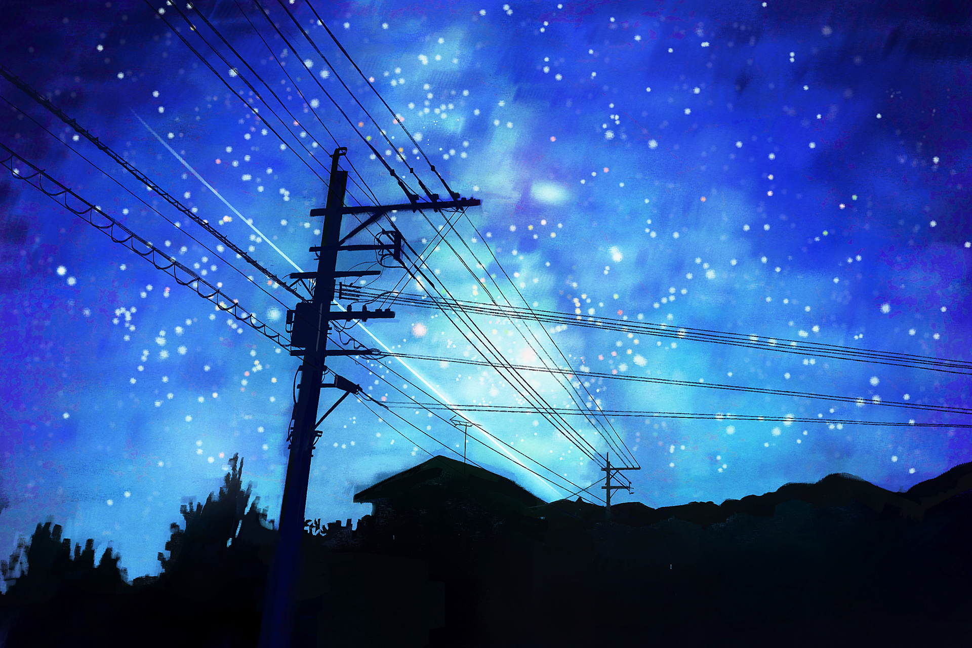 Baixar papel de parede para celular de Anime, Estrelas, Noite, Original gratuito.