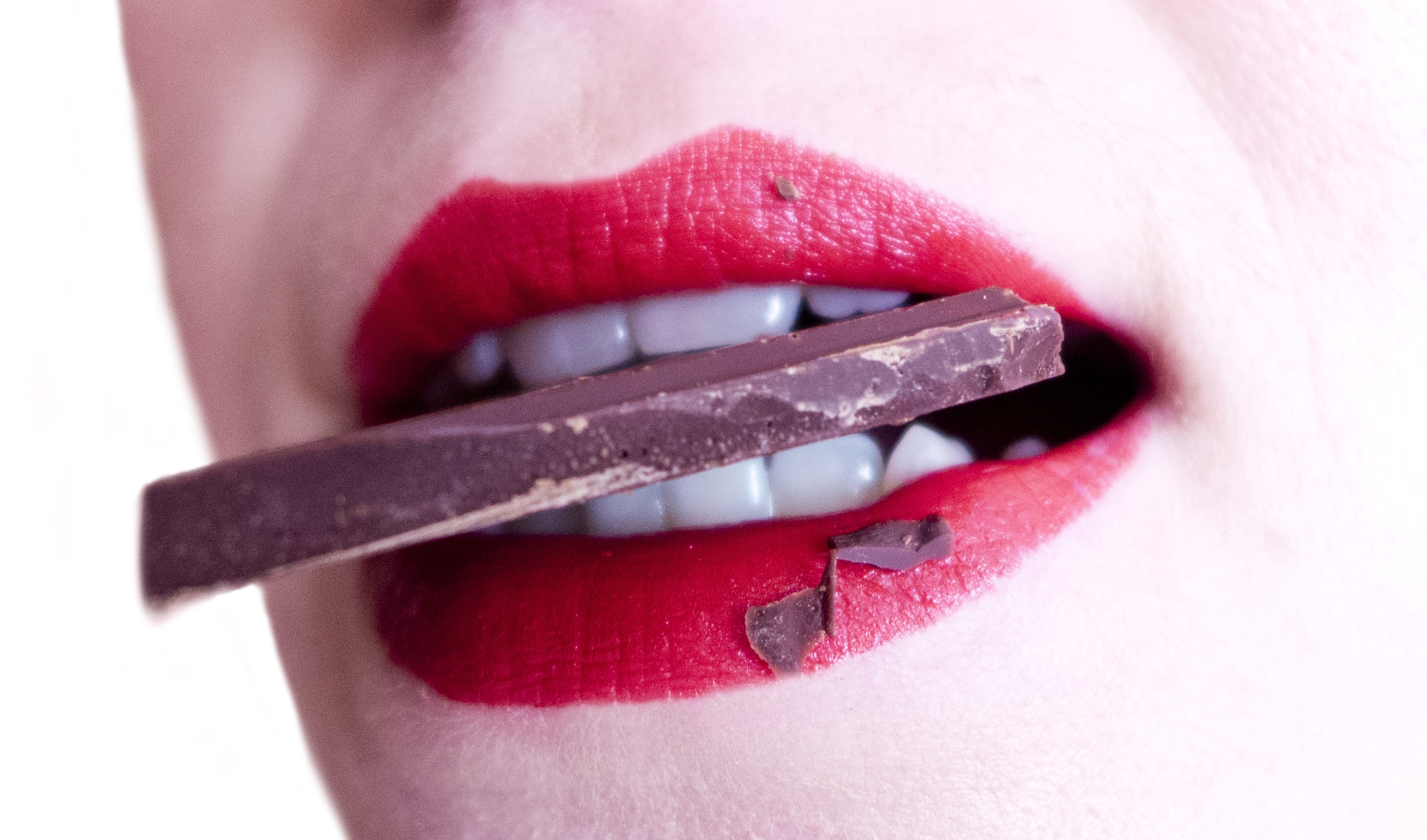 Download mobile wallpaper Chocolate, Close Up, Women, Lips, Lipstick for free.