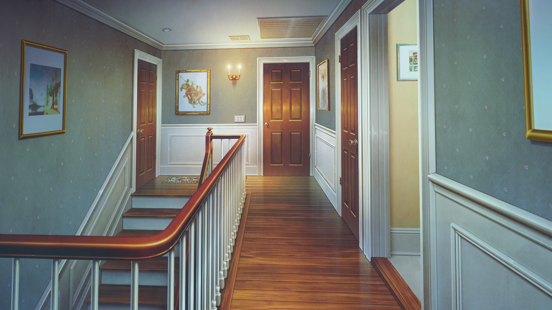 Download mobile wallpaper Anime, Stairs, Door, Original for free.