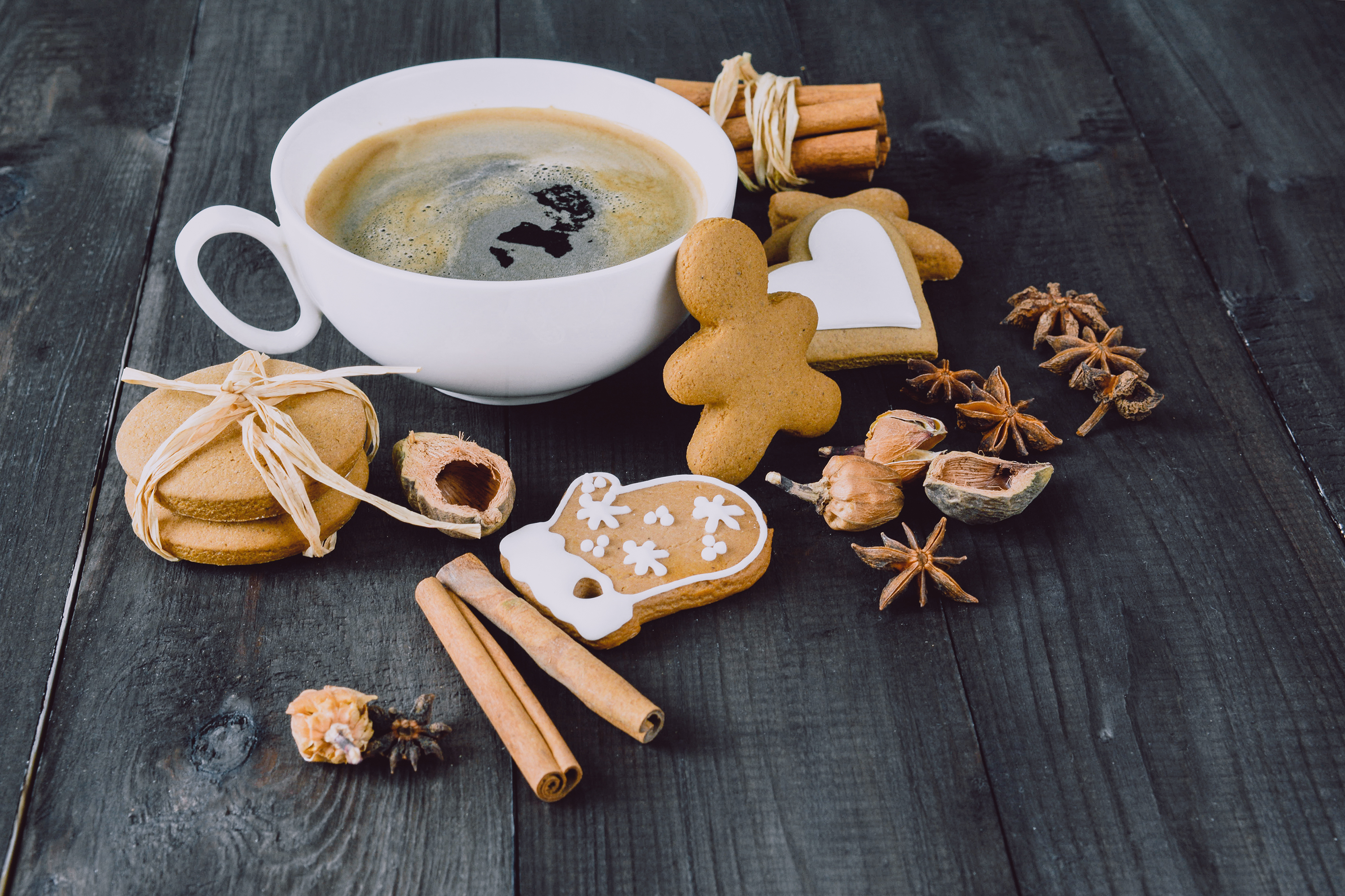 Free download wallpaper Food, Coffee, Still Life, Cinnamon, Cup, Cookie, Star Anise on your PC desktop