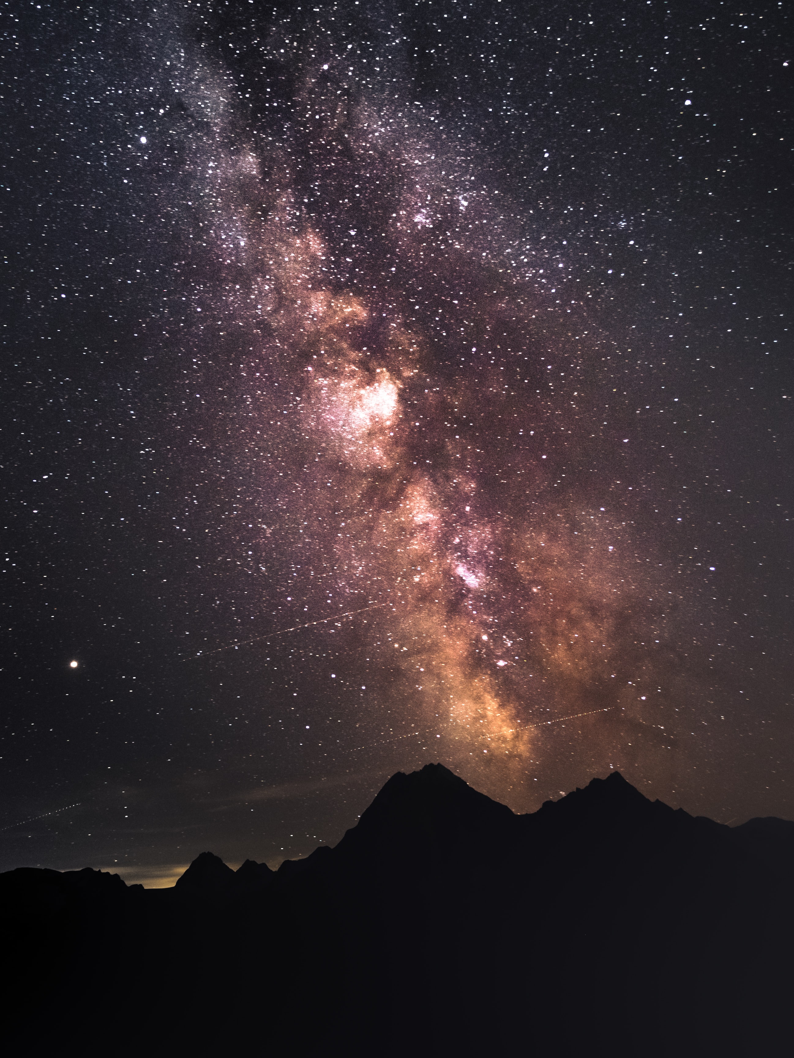 Free download wallpaper Nature, Mountains, Starry Sky, Stars, Night, Dark on your PC desktop